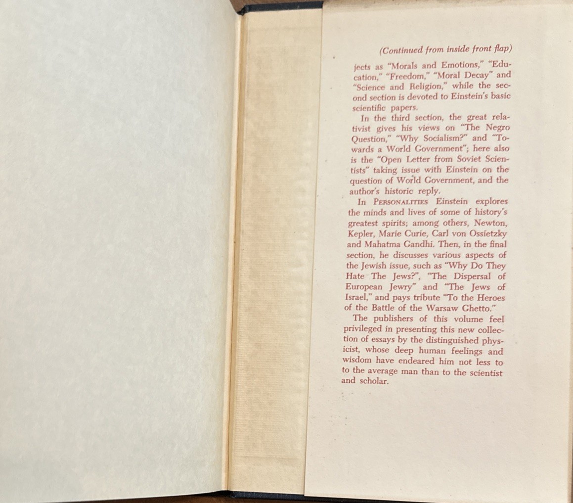 Out of my Later Years by Albert Einstein 1950 First Edition Hardcover Book w/DJ