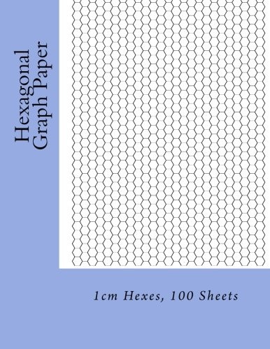 HEXAGONAL GRAPH PAPER: 1CM HEXES, 100 SHEETS By Paul M Fleury **BRAND NEW**