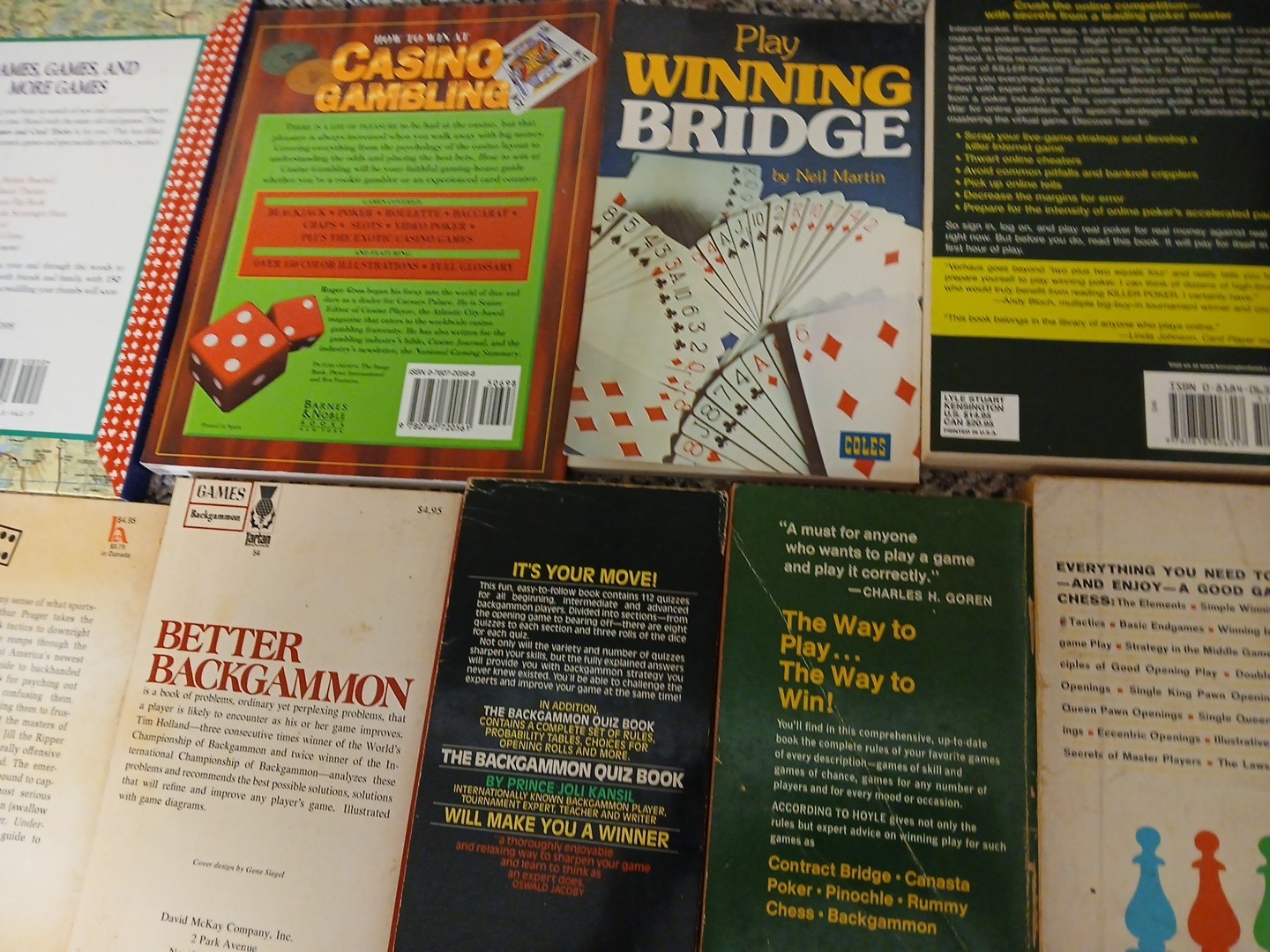 CHOOSE ANY/ALL RULES-TRICKS-TABLE GAMES-CARDS-CHESS-POKER-BACKGAMON-CASINO