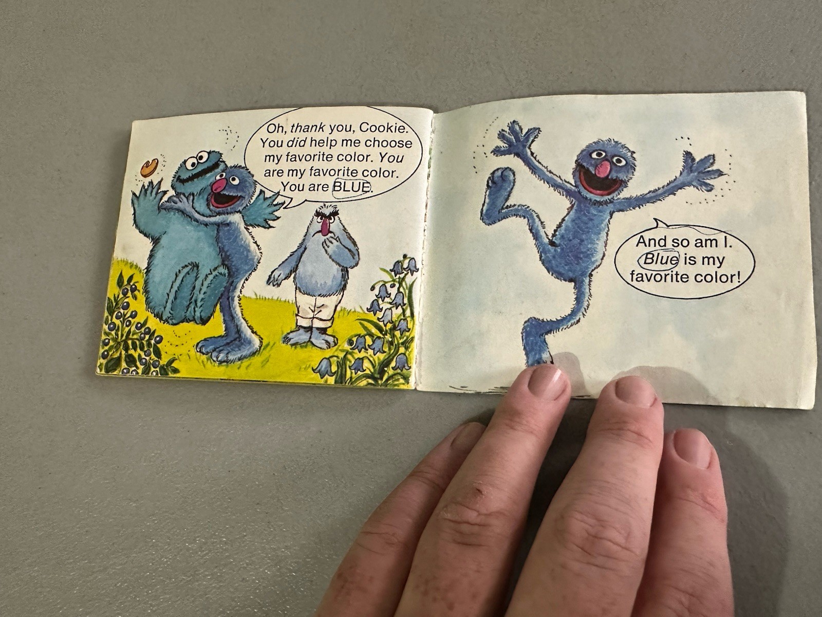 Grover’s Favorite Color Sesame Street Book 1977 1st Ed CTW Vintage Muppet