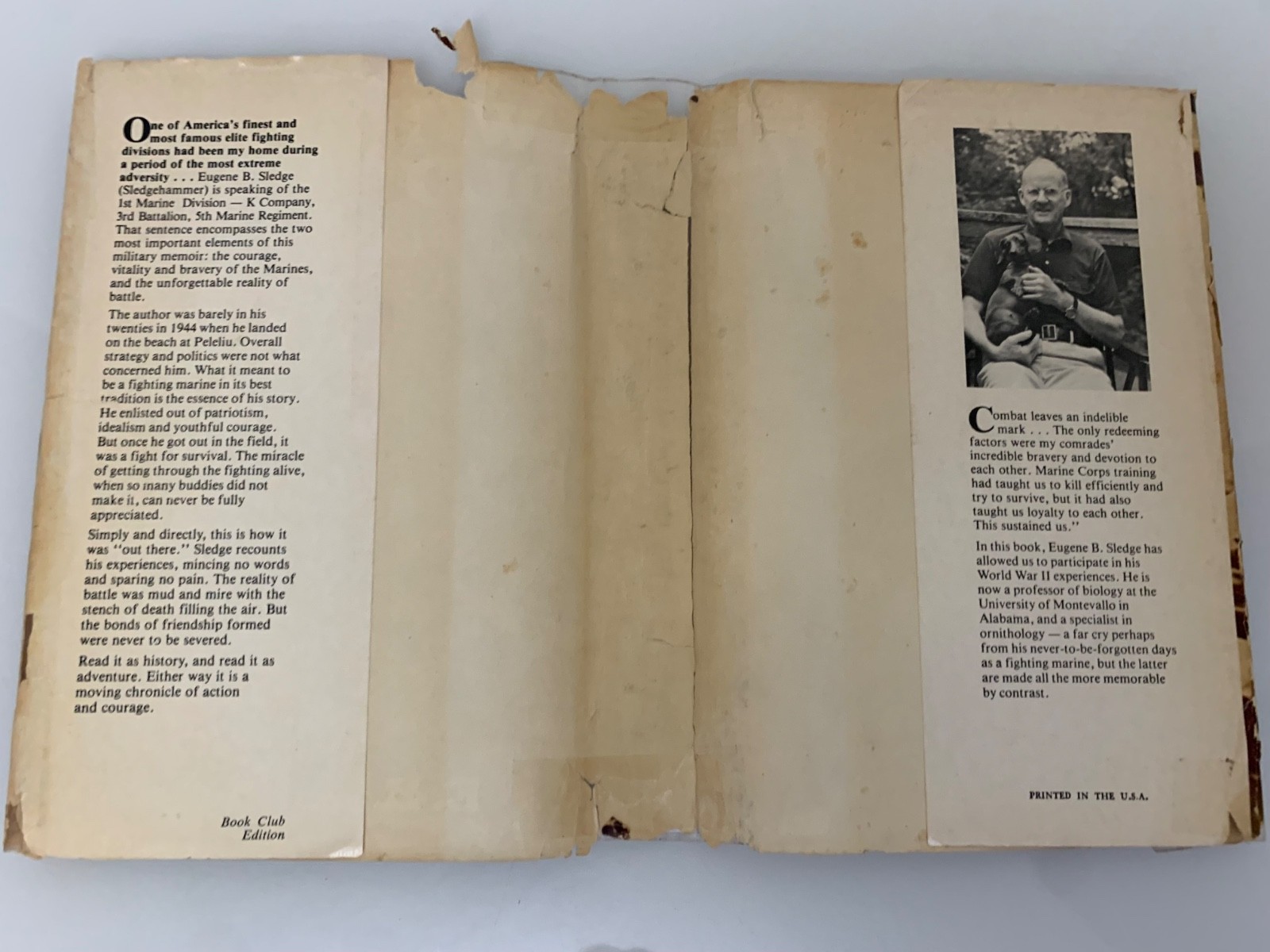 With the Old Breed at Peleliu and Okinawa by E. B. Sledge 1981 HCDJ BCE Good