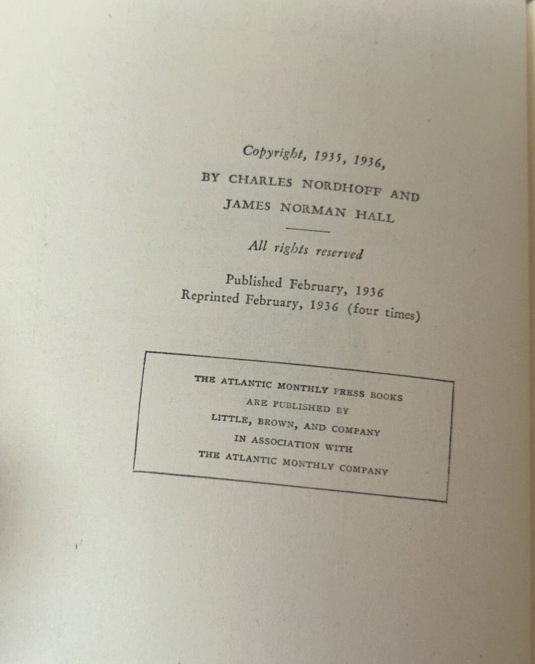 Vintage The Hurricane Charles Nordhoff James Norman Hall 1936 HCDJ Little Brown