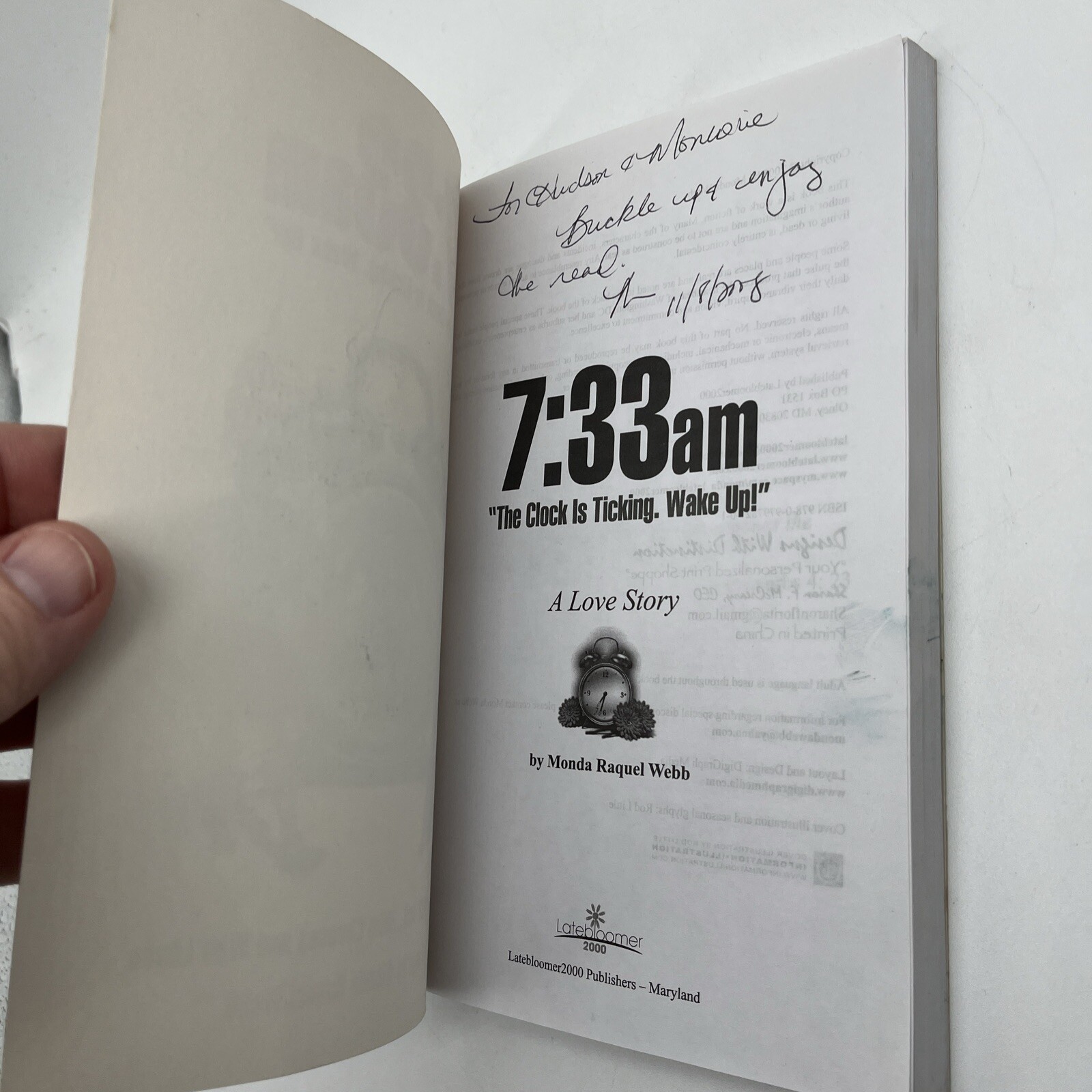 Signed Copy 7:33am : “The Clock Is Ticking. Wake Up!” by Monda Raquel Webb