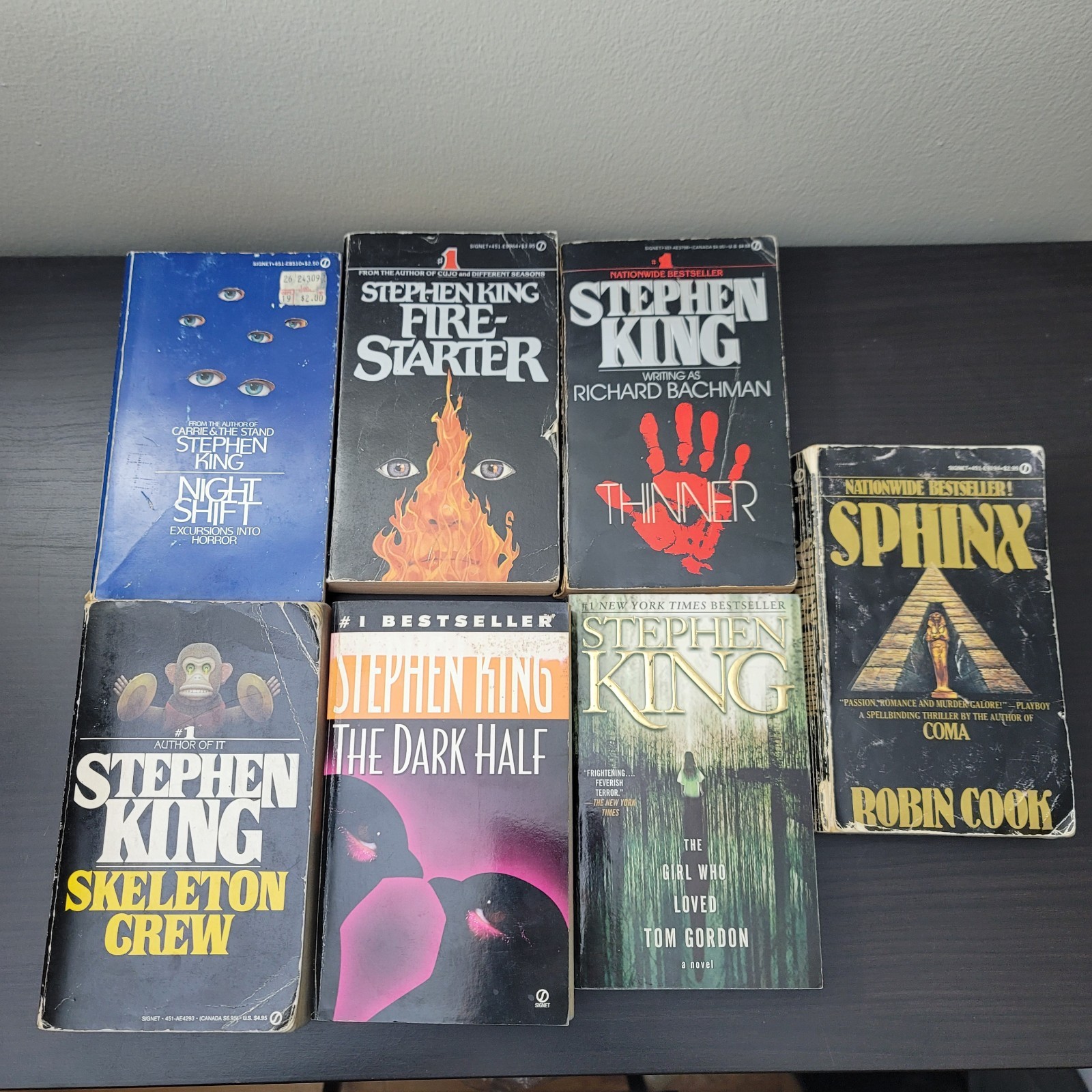 6 Stephen King Paperback book lot – Night Shift, Firestarter, Skeleton Crew more
