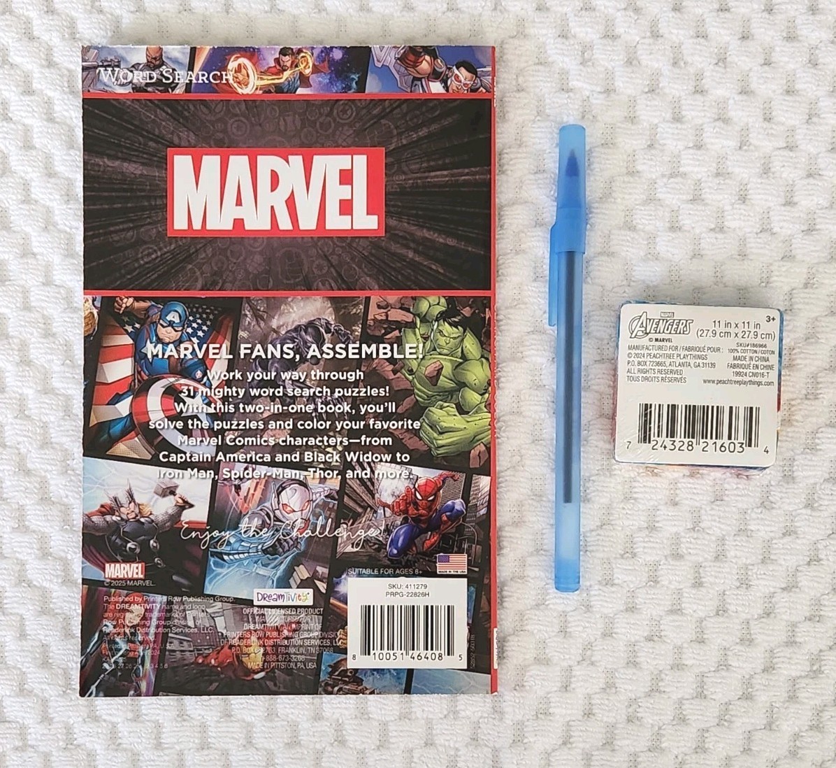 Dreamtivity Marvel Search & Color, 2025, Captain America Word Search;Magic Towel