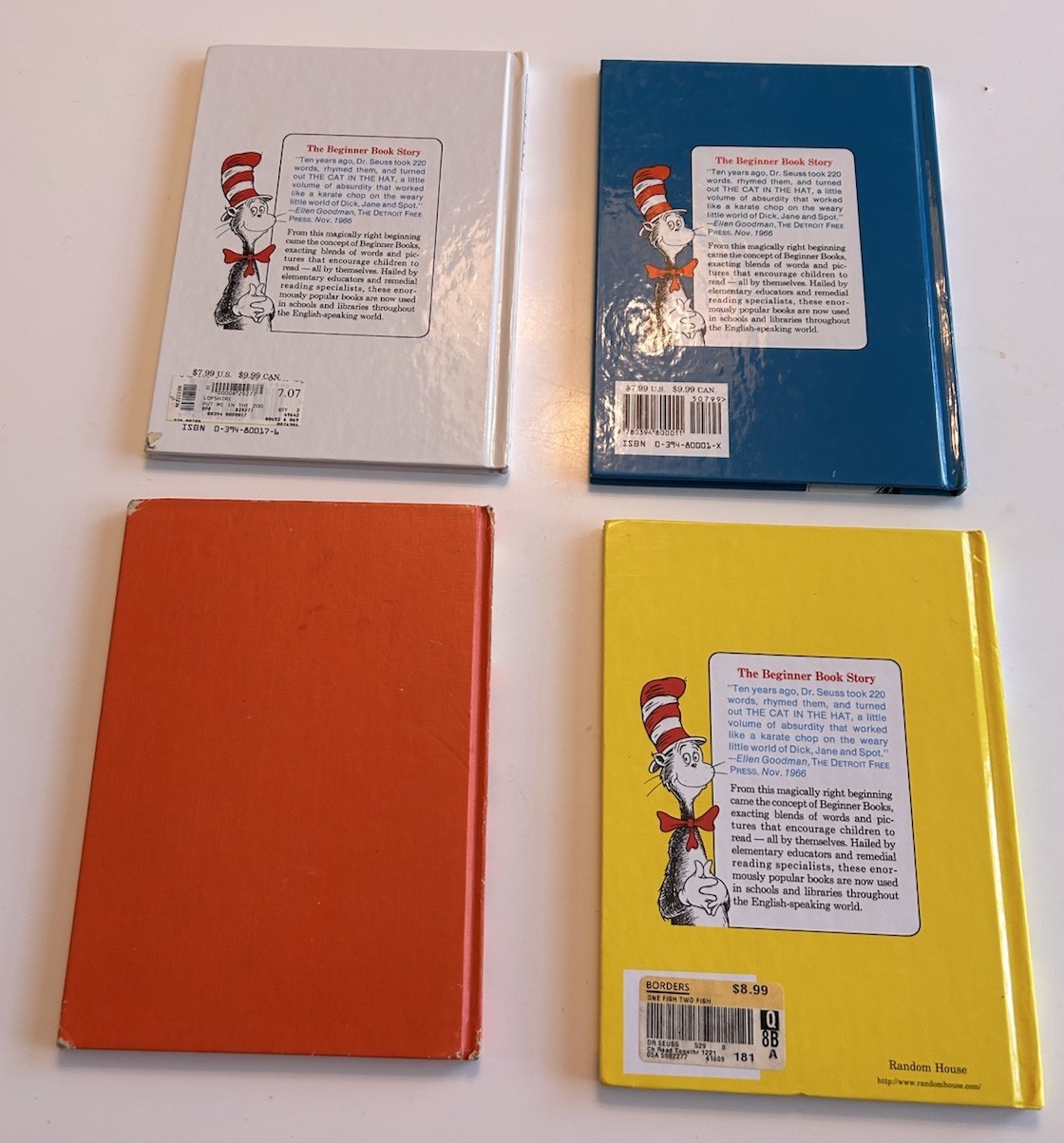 Dr. Suess Set/4 Books Classic Set Collectible Illustrated Fun Rhymes Vintage