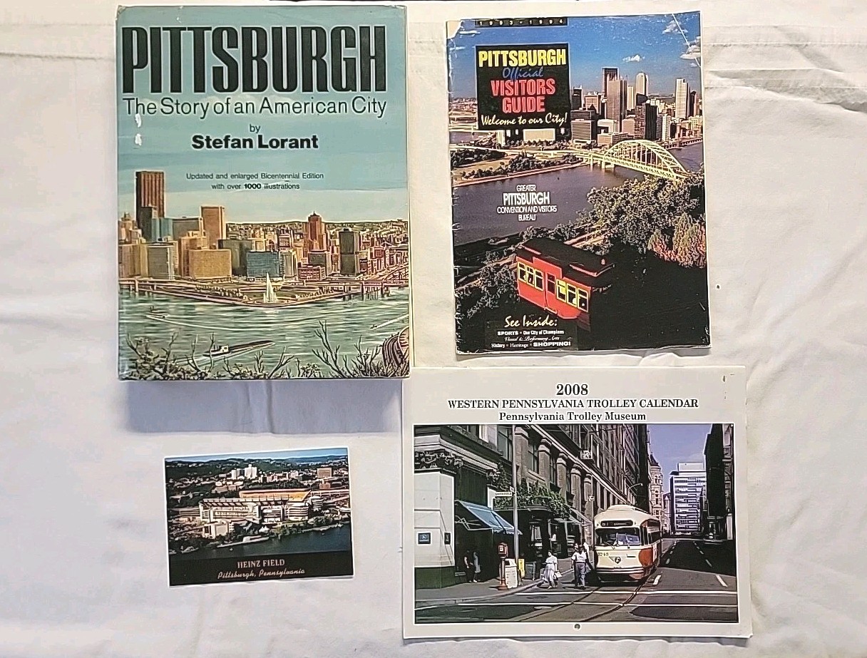 Vintage Pittsburgh Book by Stefan Lorant 1975, Guide, Postcard,Trolley Calander
