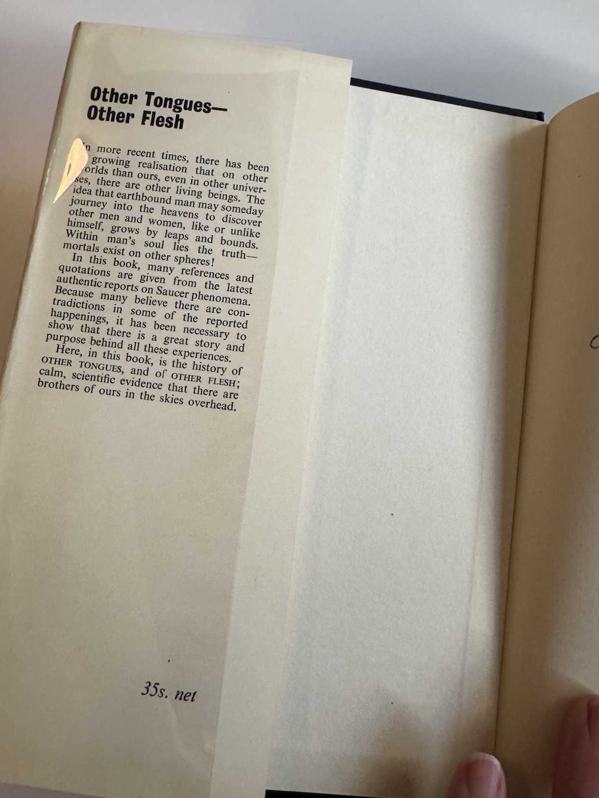 Other Tongues Other Flesh George Hunt Williamson 1965 HCDJ 1st UK UFO Contactee