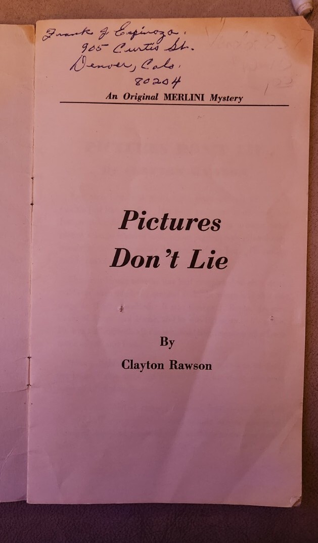 Vintage Copy “Pictures Don’t Lie” Clayton Rawson 1950 Original Merlini Mystery!