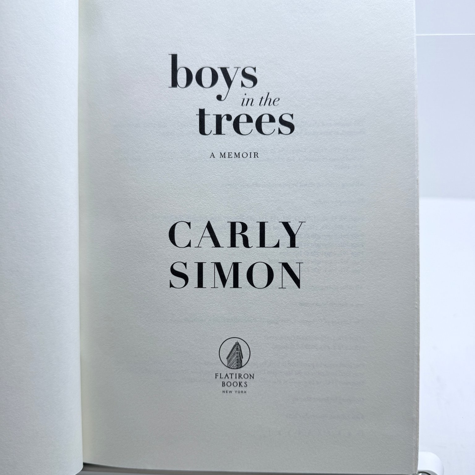 Boys in the Trees Carly Simon 2015 First Edition Memoir Flatiron Books