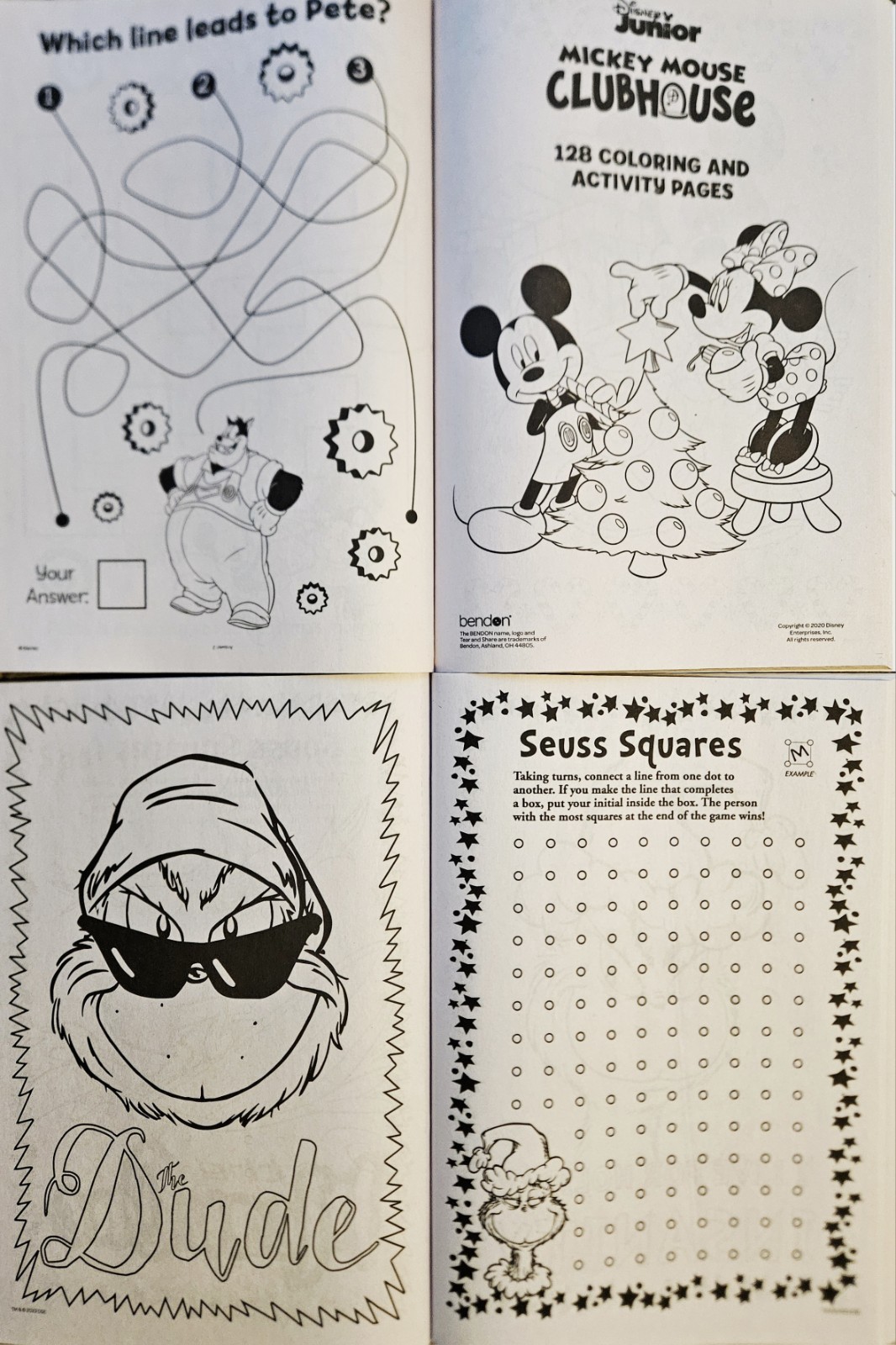 Christmas Holiday Coloring & Activity Books Lot Of 4 Popular Kid’s Characters
