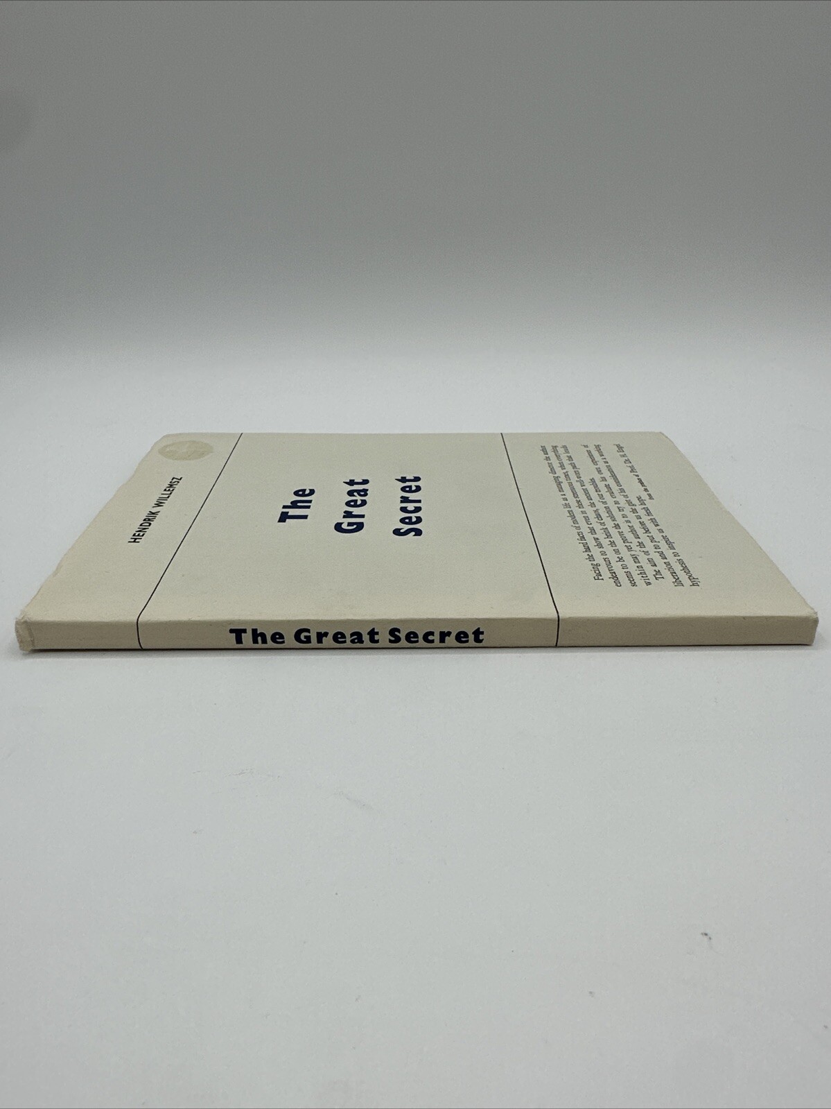 The Great Secret Hendrik Willemsz 1966 82 Pages Theosophical Publishing House PB