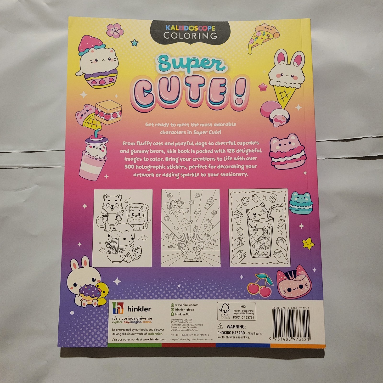 Hinkler Kaleidoscope Super Cute Sticker Coloring Book ~ Includes 500+ Stickers!