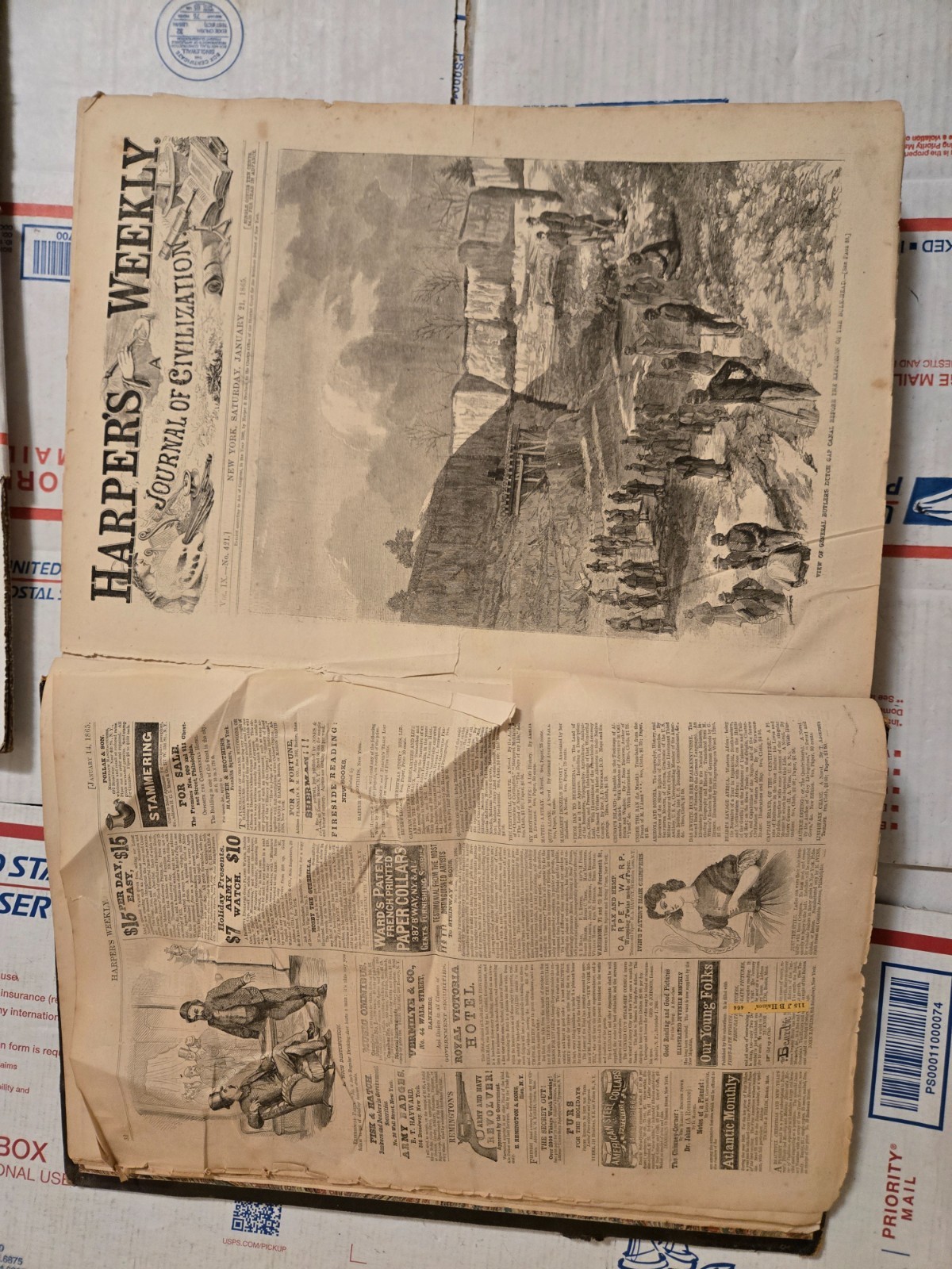 Harpers Weekly Journal of Civilization 1865 volume IX full year bound volume