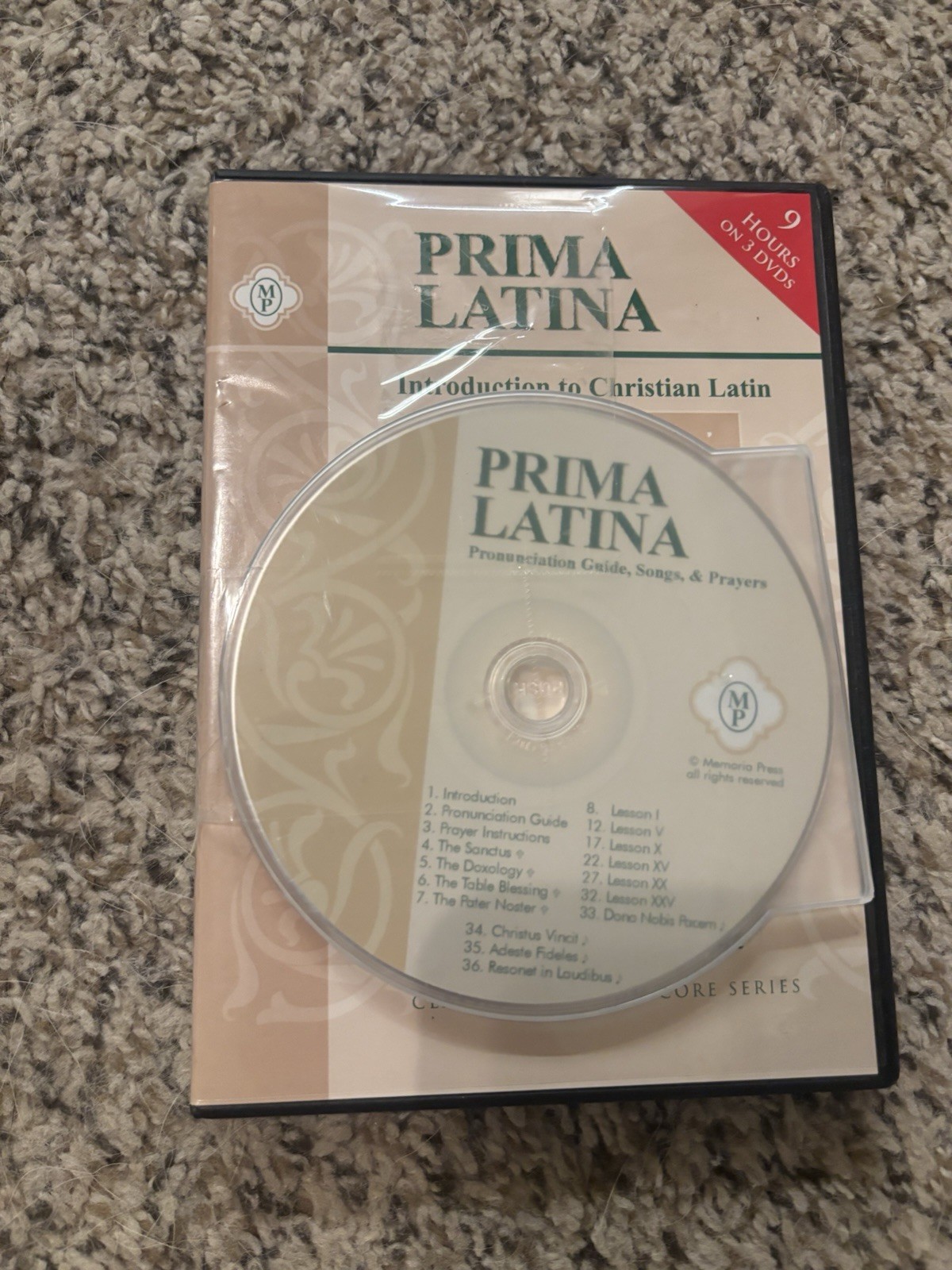 Prima Latina Intro Christian Latin DVD 9 Hrs 3-Disc Set Pronunciation CD