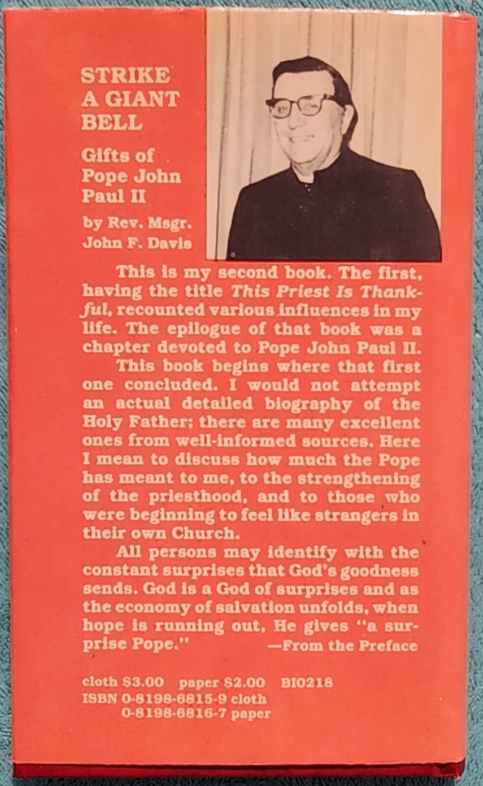 Strike A Giant Bell Gifts Of Pope John Paul II 1981 Hardcover 140 Pages