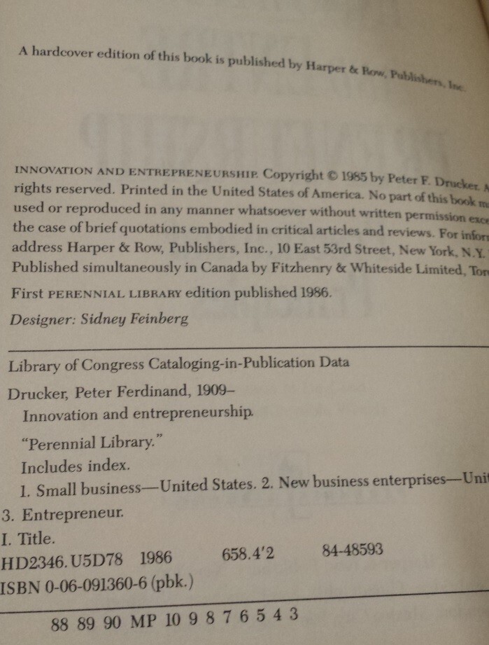 Innovation and Entrepreneurship Practice and Principles Drucker Business Ppb