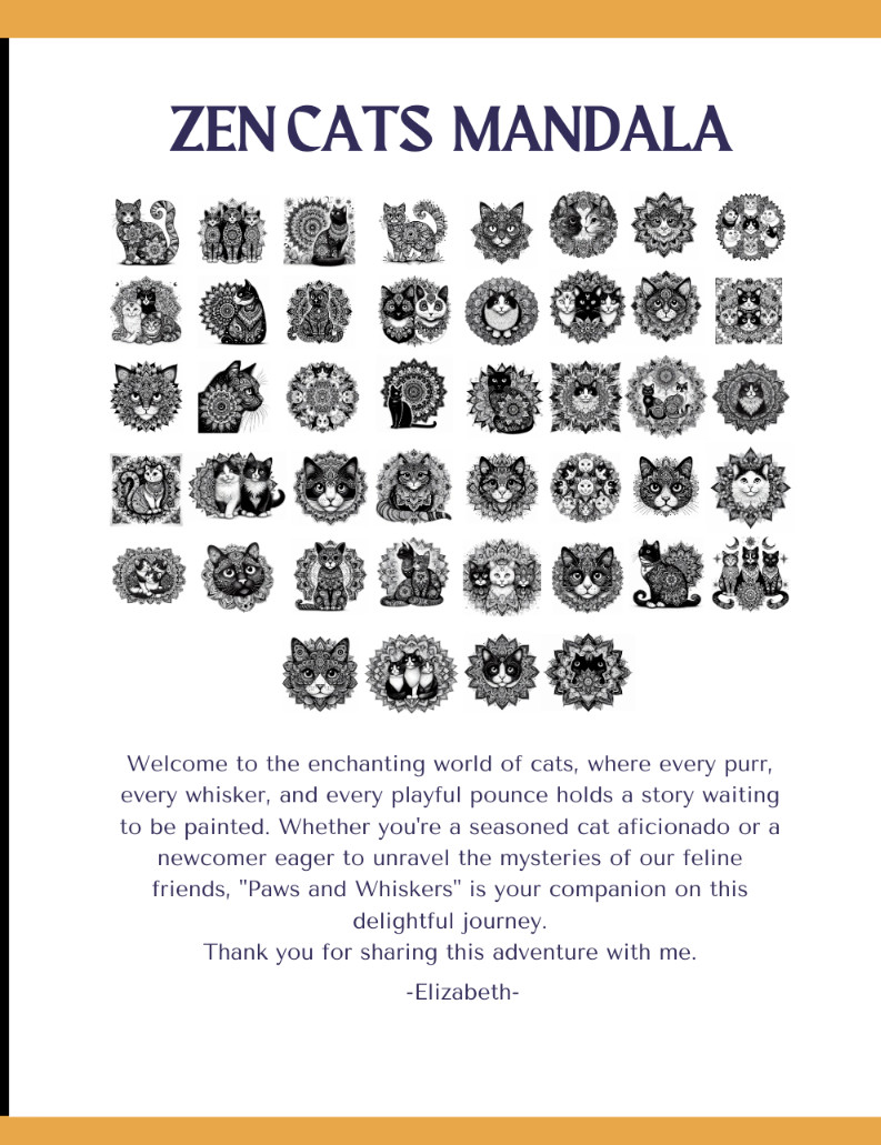 Mandala coloring book for adults for Cats Lovers Made in USA 40 Designs.