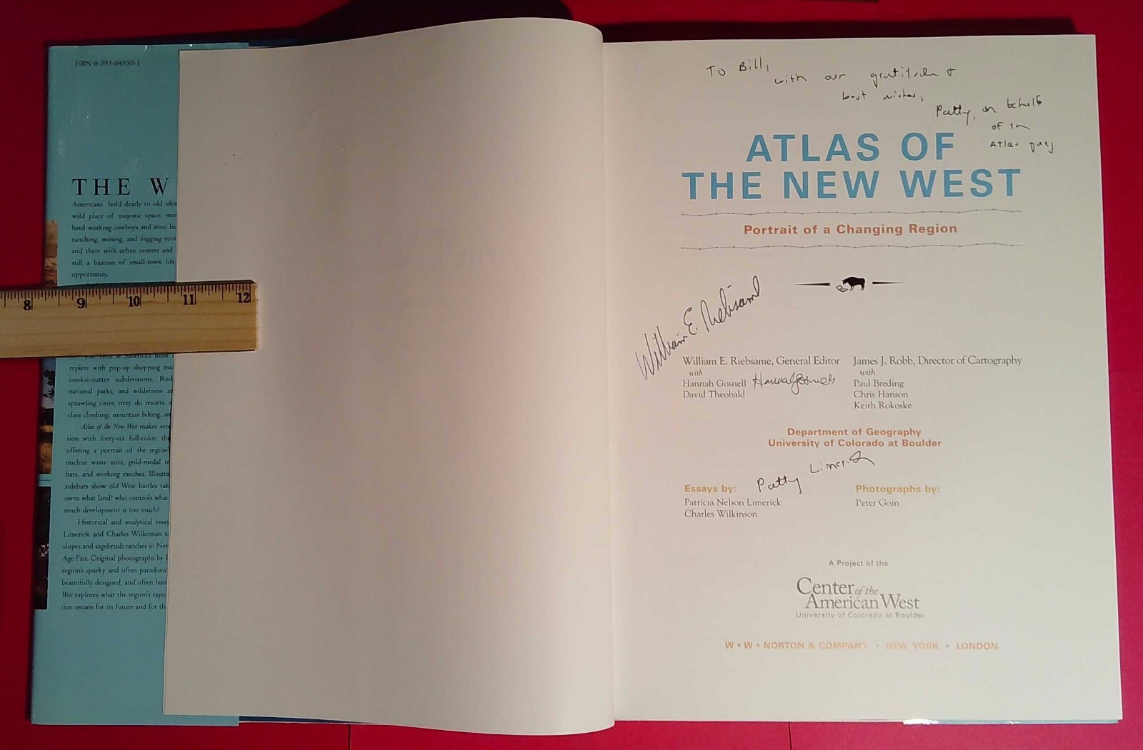 Atlas of the New West, Riebsame, 1997, 1st edition, signed/personalized (A418)