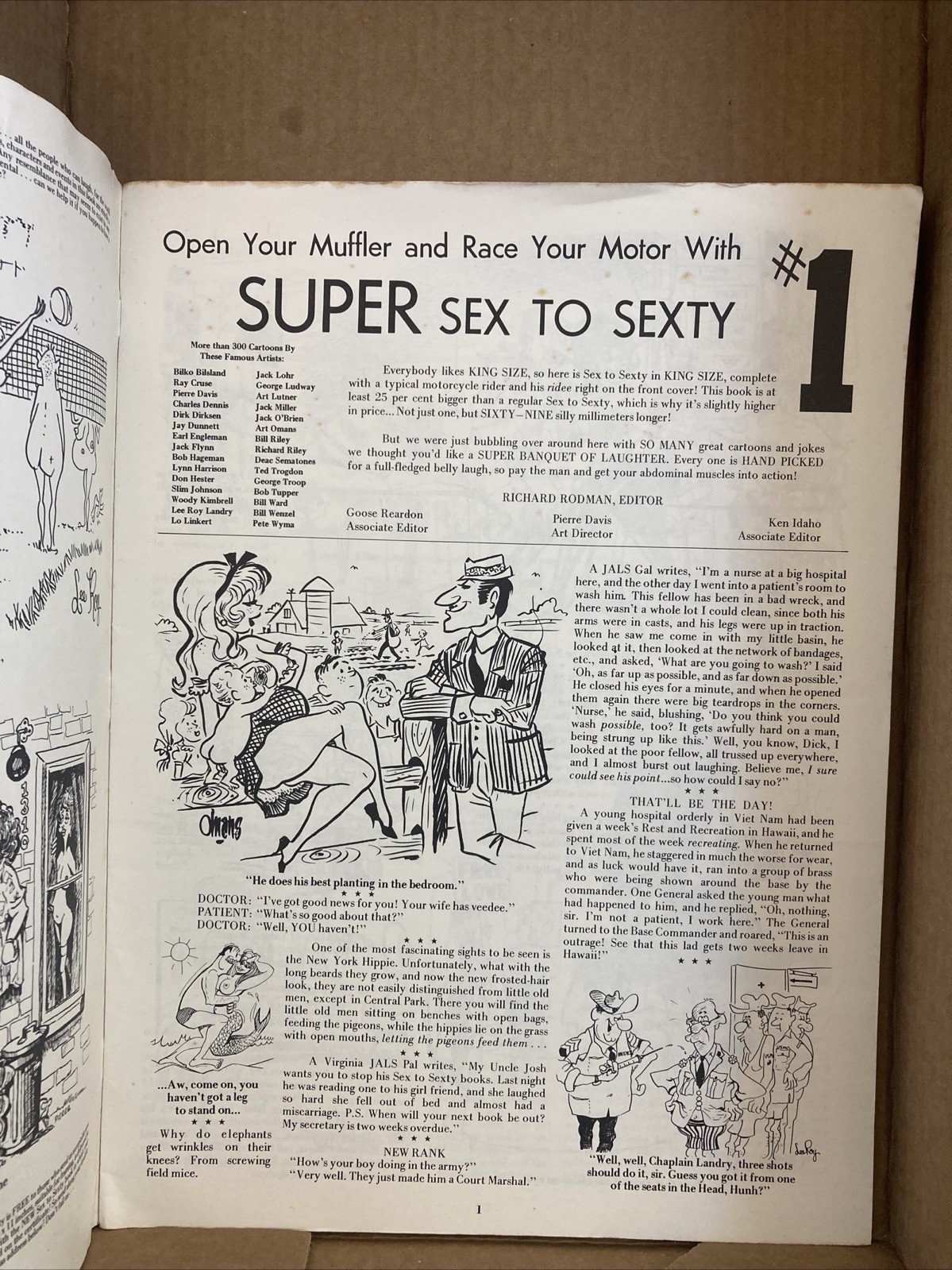 Vtg SUPER SEX TO SEXTY #1 Adult Humor Giant Comic Book Cartoon Magazine 1969