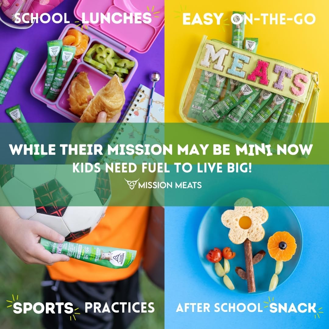 Nutritious Kids Beef Sticks – 24ct Grass Fed, No Added Sugar, Allergen Friendly