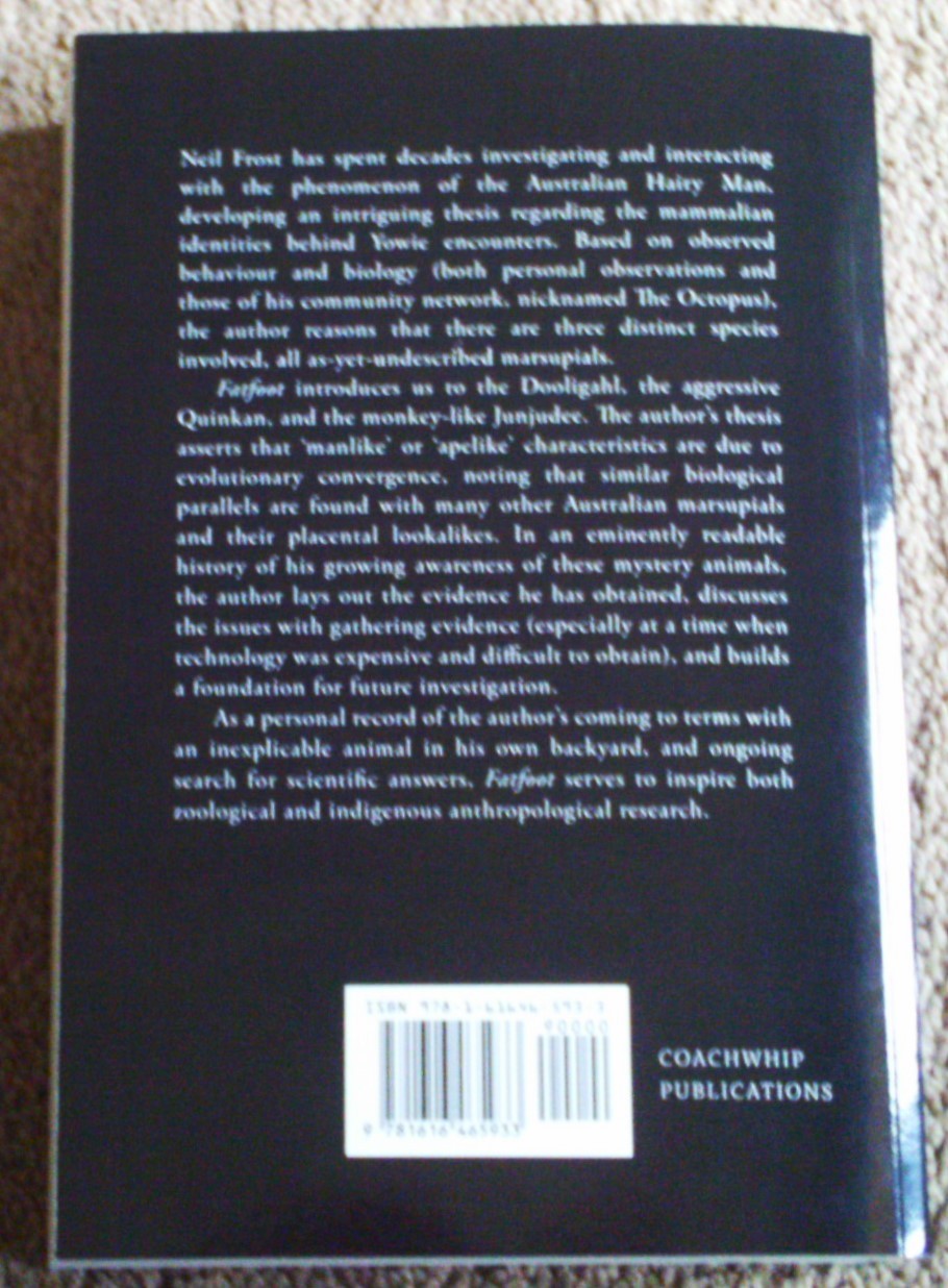 Fatfoot, Encounters with Dooligahl, Paperback, 2024, Australian Bigfoot, Yowie