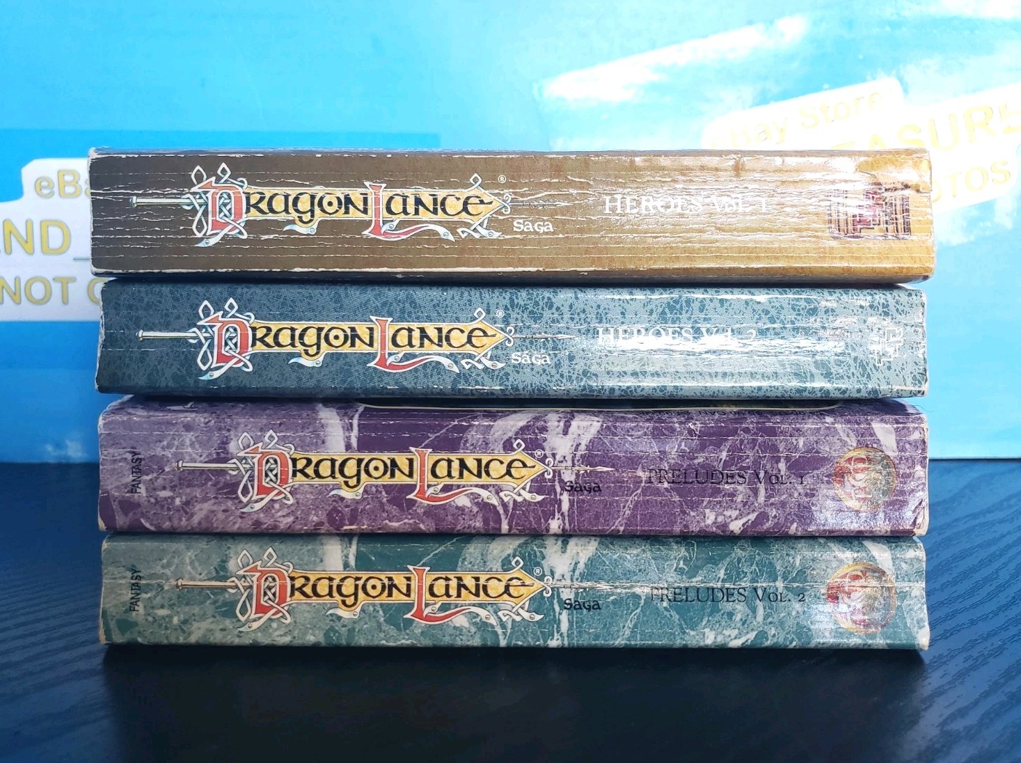 LOT OF 11 *VINTAGE* DRAGONLANCE PAPERBACK BOOKS 1984-2000 tsr d&d Dragons Used