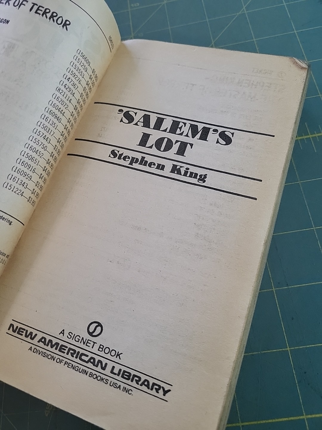 Stephen King ‘SALEM’S LOT – Signet Paperback – 1976 Horror Vintage Vampires