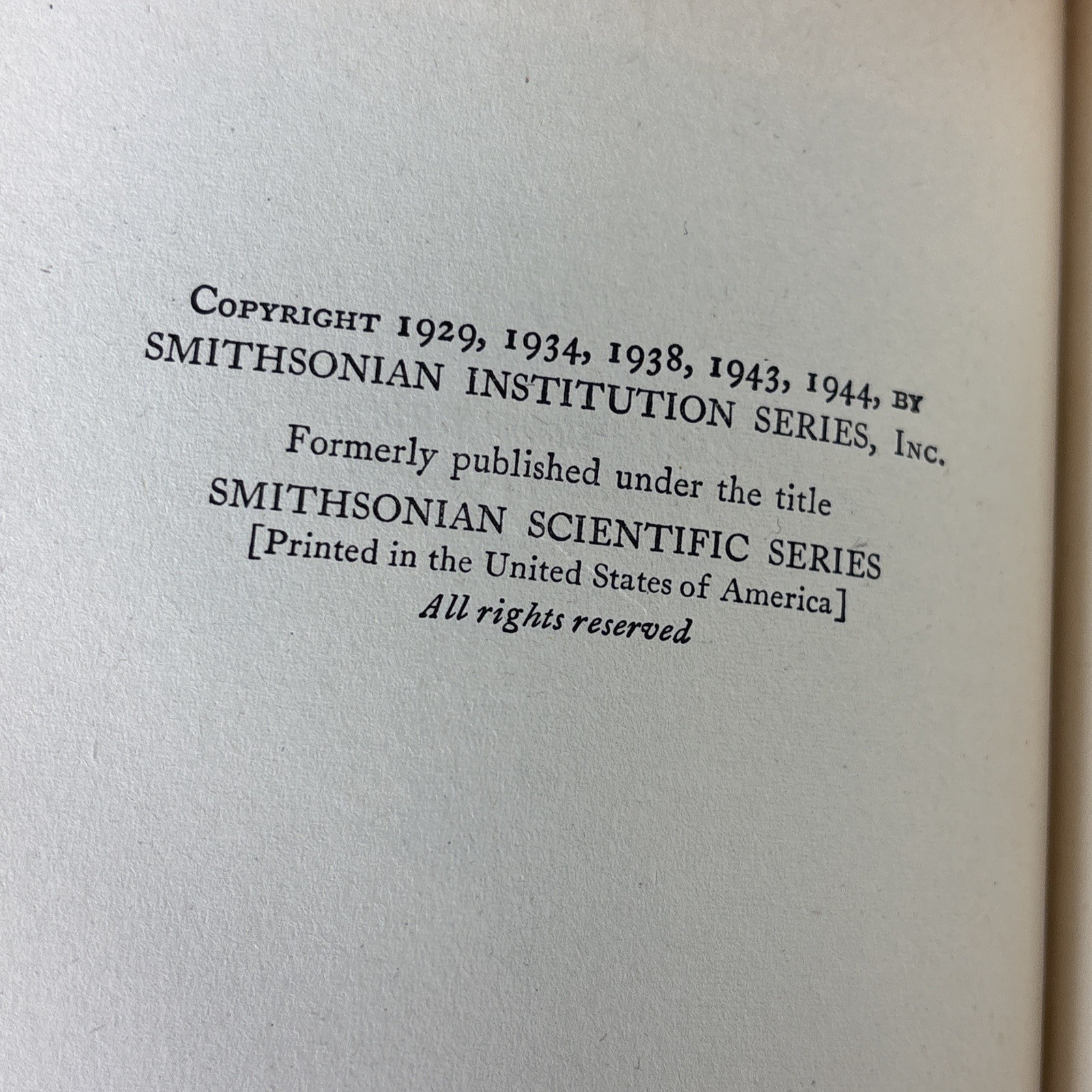 1944 The Smithsonian Institution Scientific Series Complete 12 Vol. Centennial