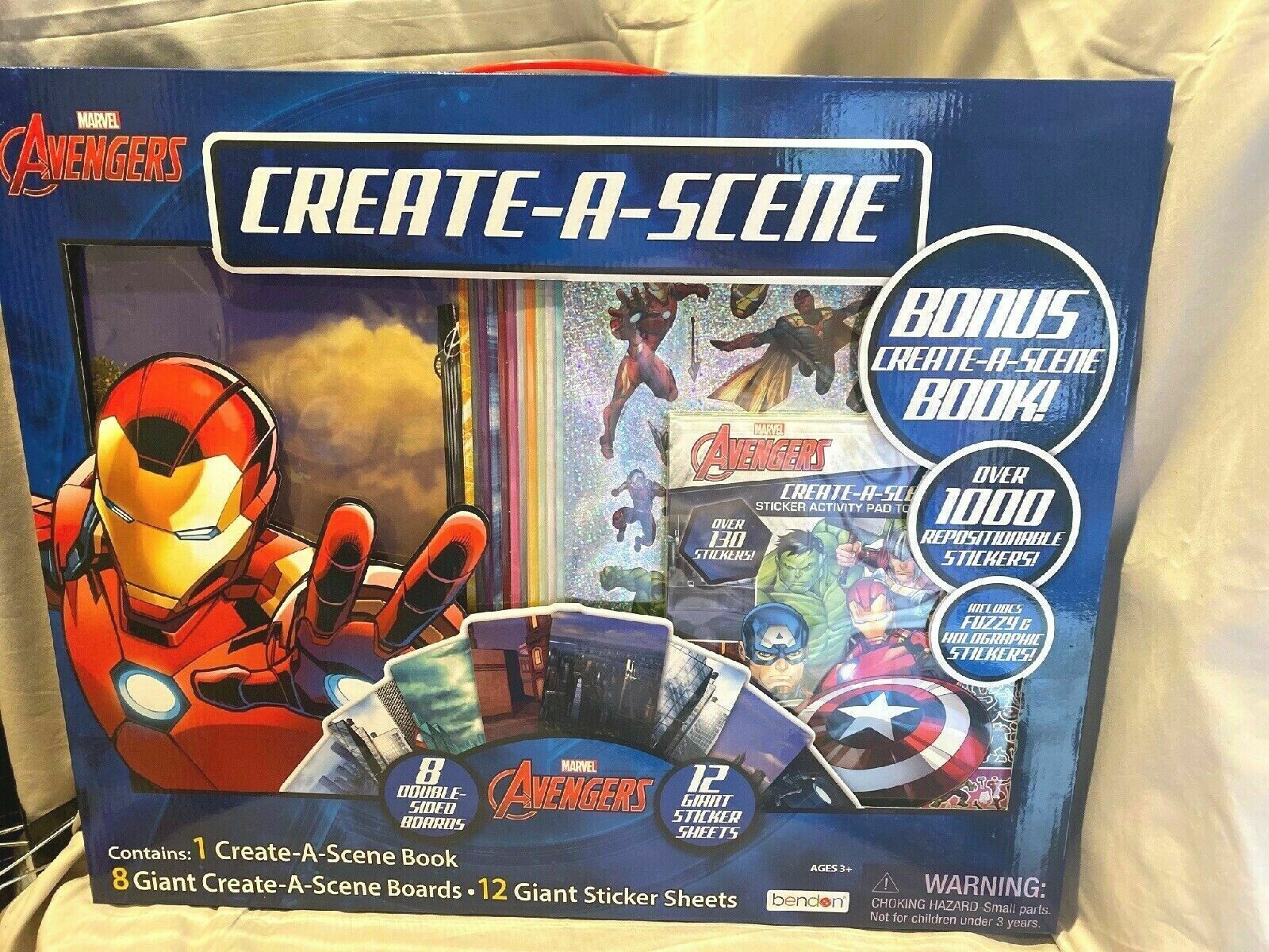 Avengers Jumbo Create A Scene Kit 1000+ Repositionsal Stickers NEW