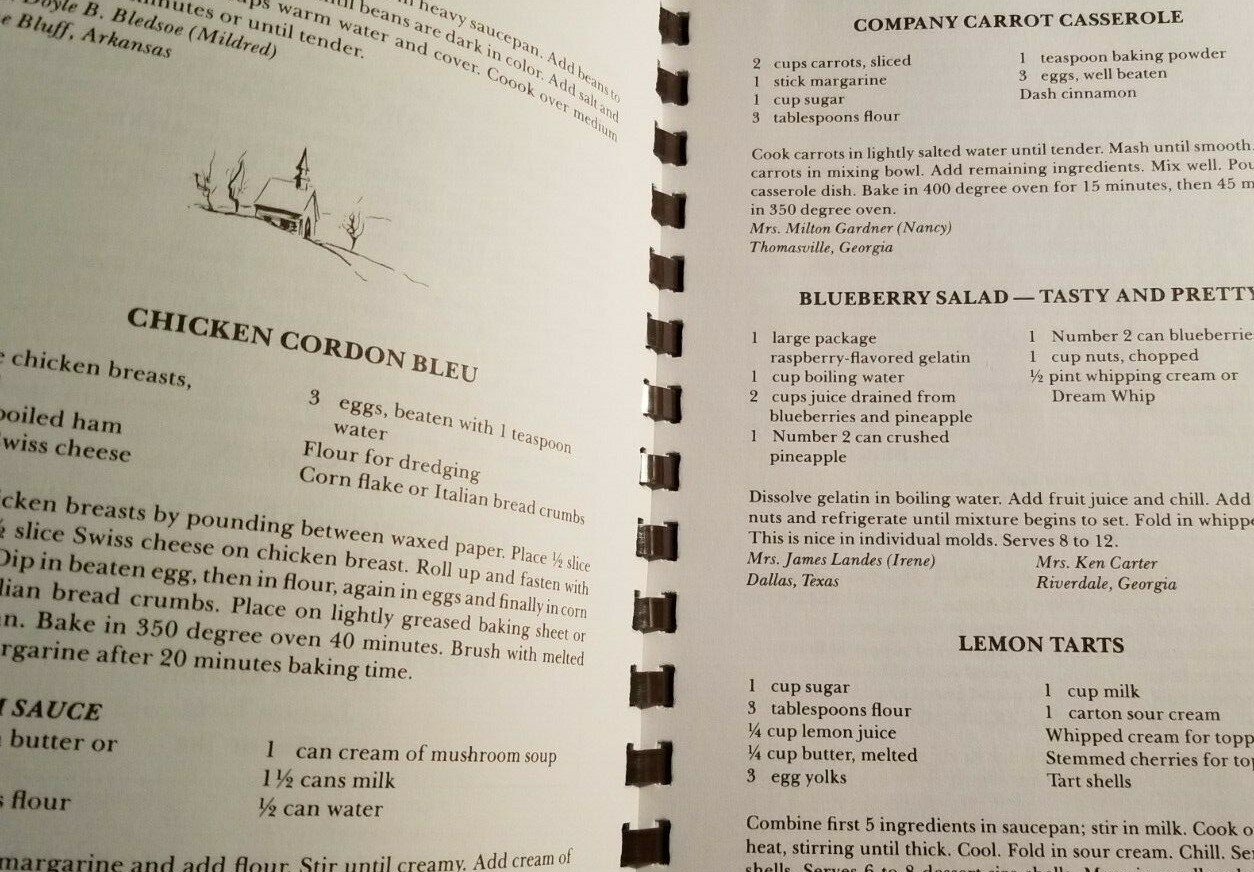1978 THE PASTORS WIVES COOKBOOK Sybil DuBose Wimmer 349 Pages of RECIPES Spiral