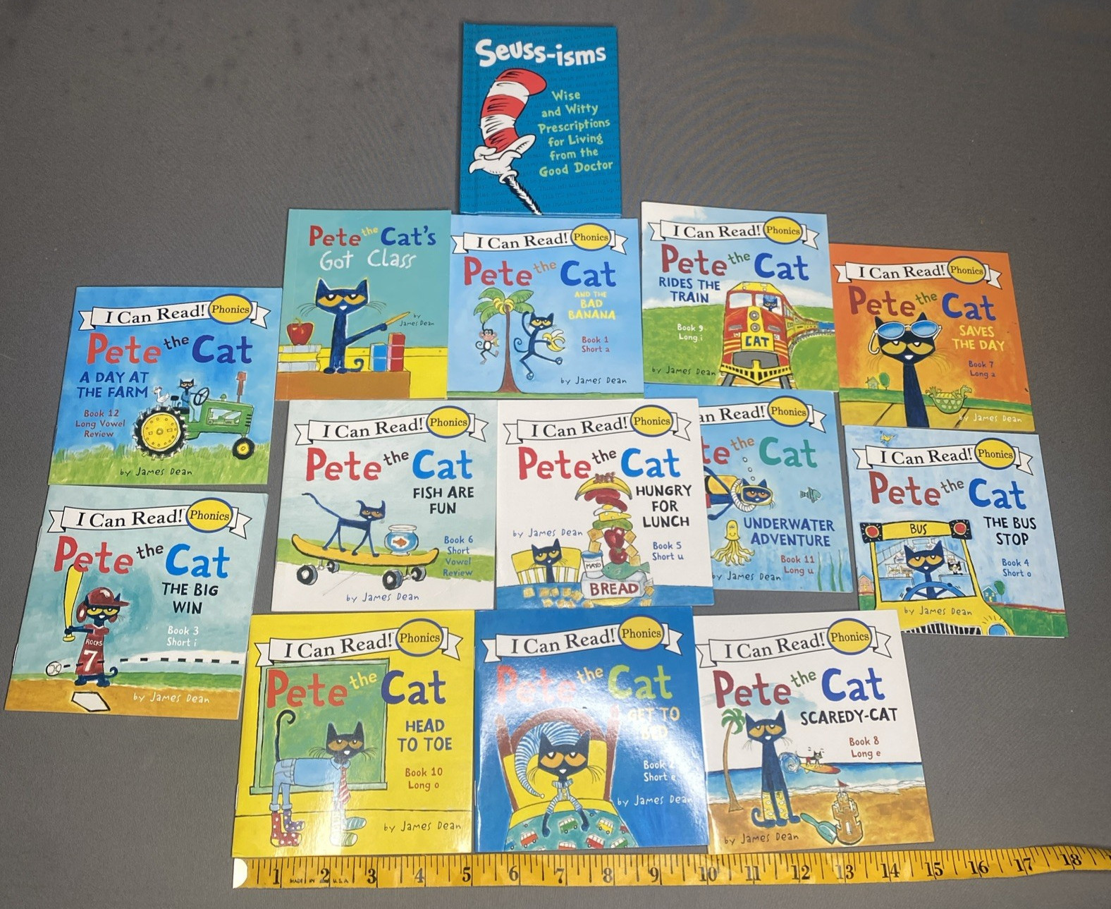 Pete the Cat I Can Read Phonics Kids Decodable Books Lot 13 & one Dr. Seuss