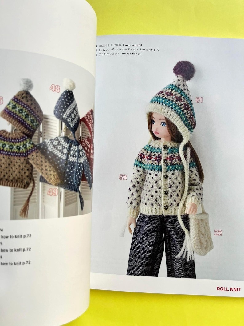 Japanese Doll Knitting Book – 80 Knit & Crochet Patterns for 20–22cm Dolls