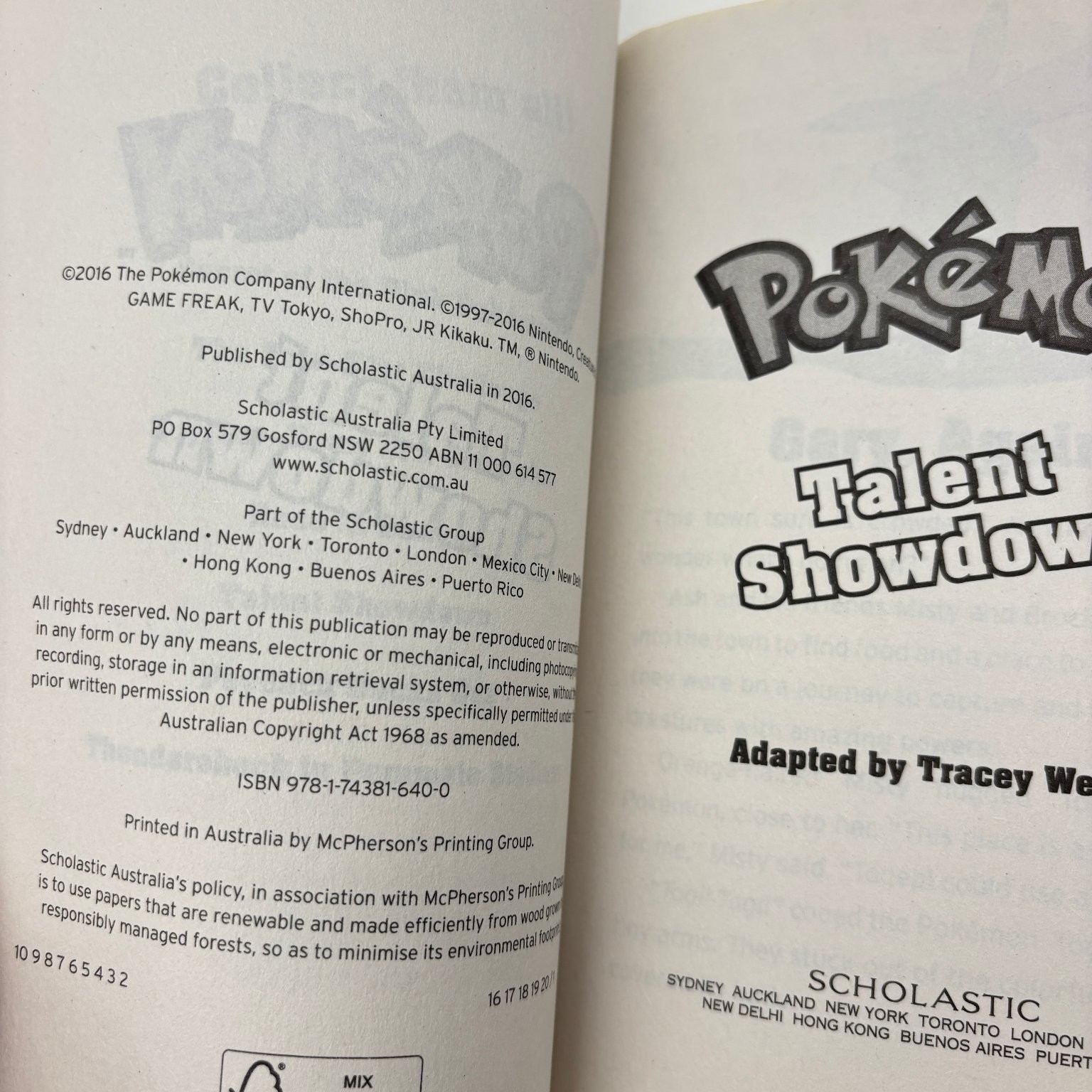 Pokémon Talent Showdown Tracey West 2016 Scholastic Kids Book Adventure
