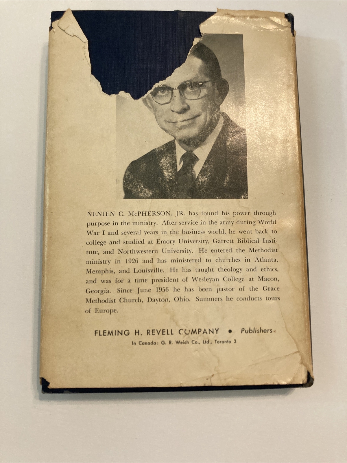 The Power of a Purpose Nenien McPherson Jr 1959 Hardcover Dust Jacket