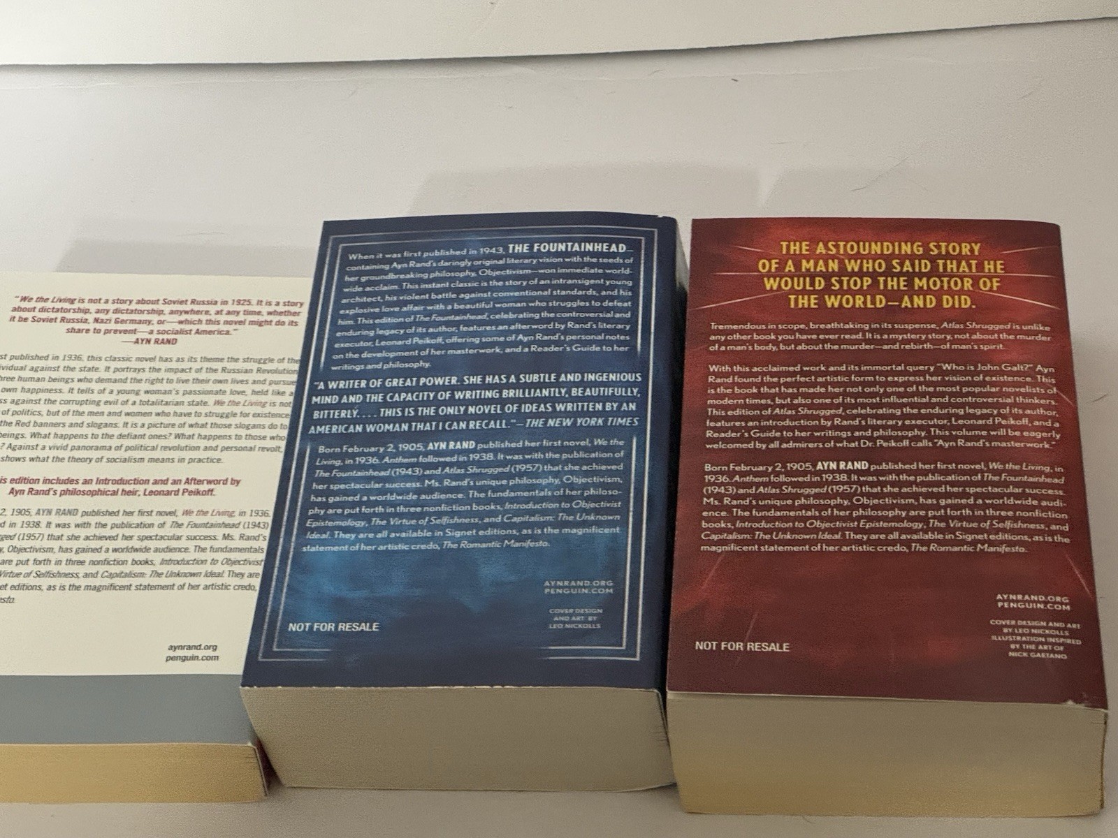 Lot of 3 Ayn Rand Paperback Books Atlas Shrugged Fountainhead Student Edition