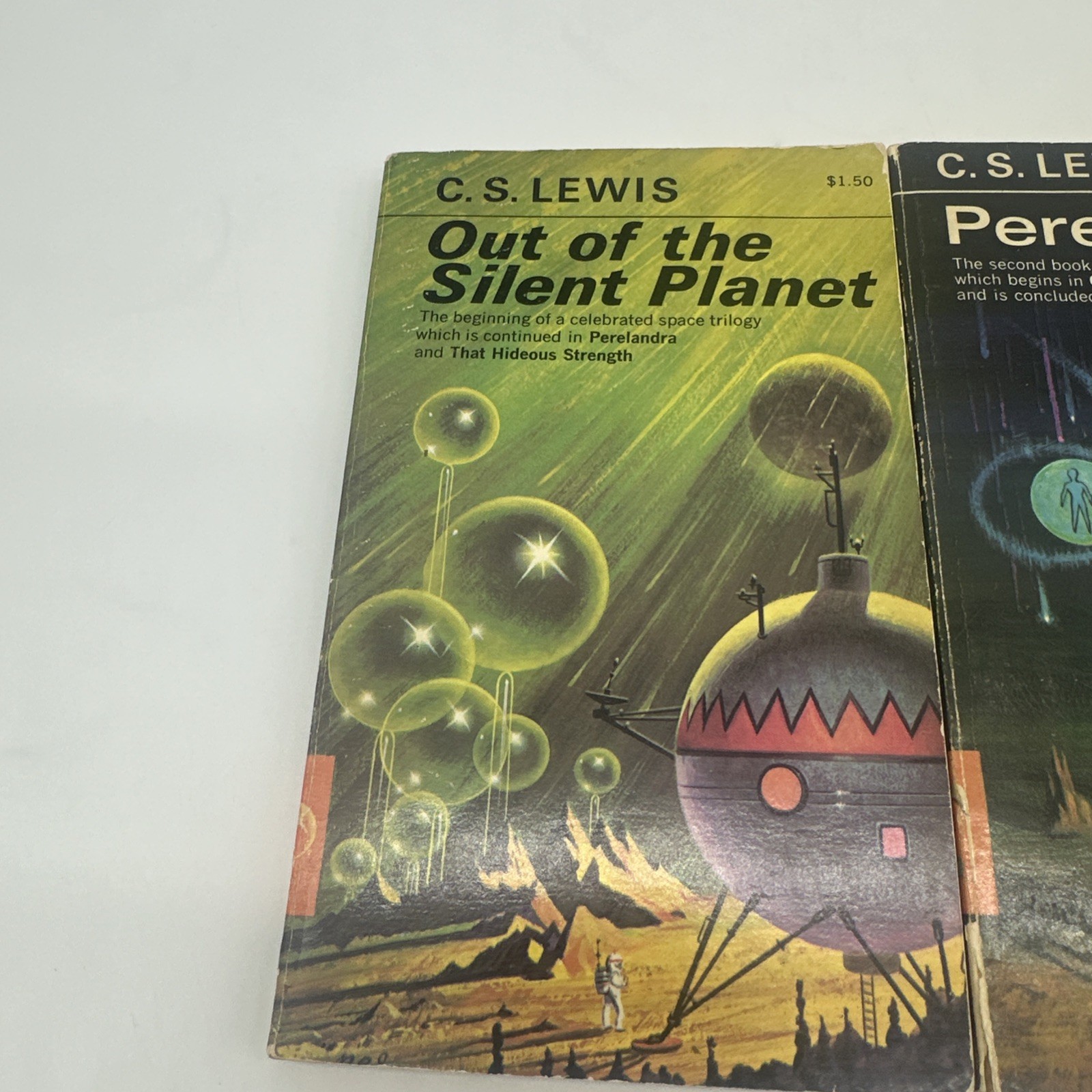 Space Trilogy C.S. Lewis Vintage Paperback Book Complete Set Sci-Fi Macmillan