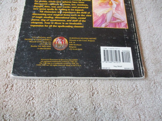 Advanced Dungeons & Dragons Accessory: Tome of Magic TSR02121 – Paperback