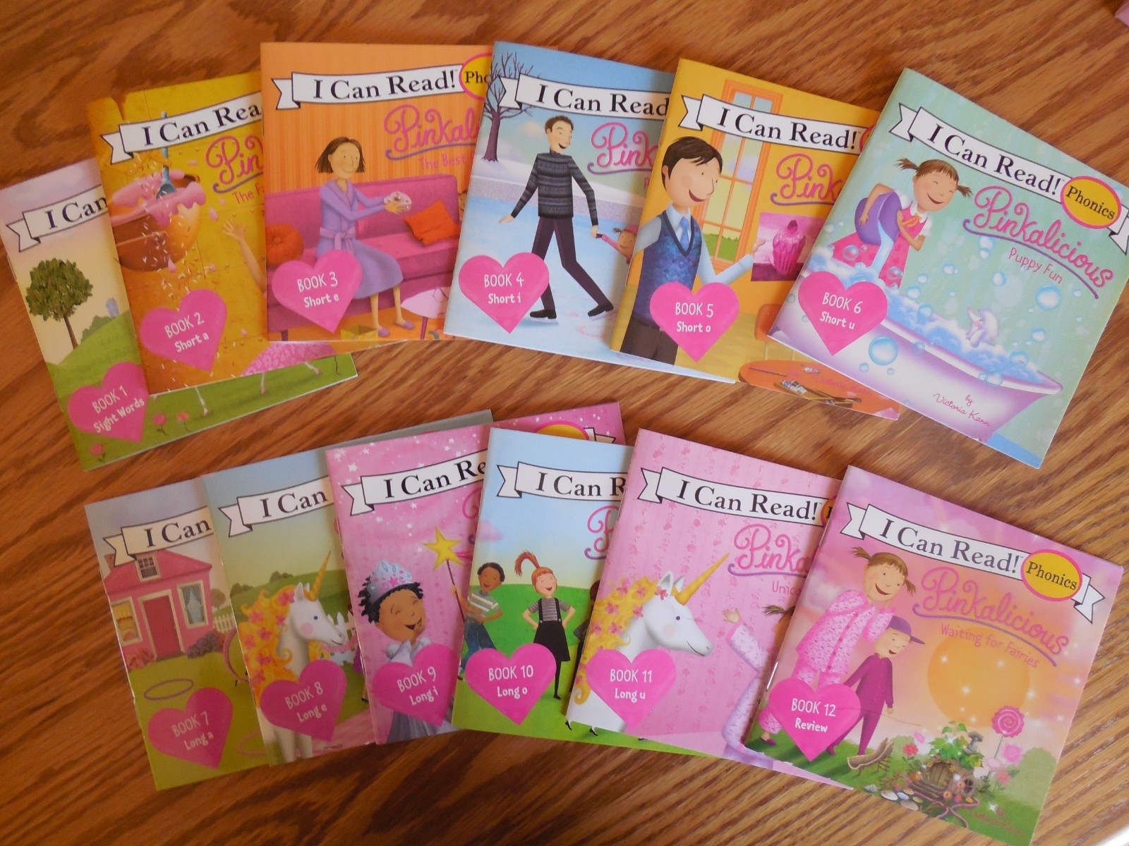 NEW I Can Read Phonics “Pinkalicious” 12-Book Box Set” Learn Short/Long Vowels