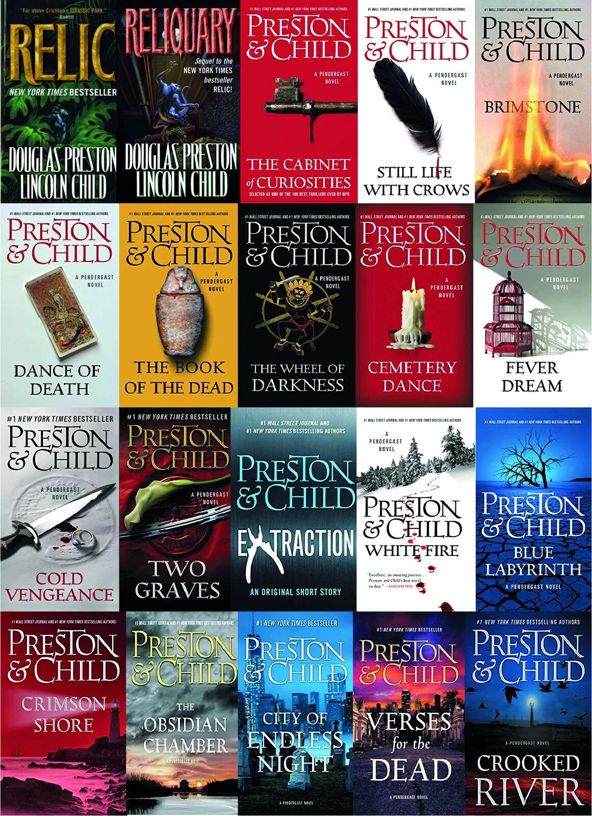 Complete Set Series – Lot of 20 Pendergast Books by Child & Preston