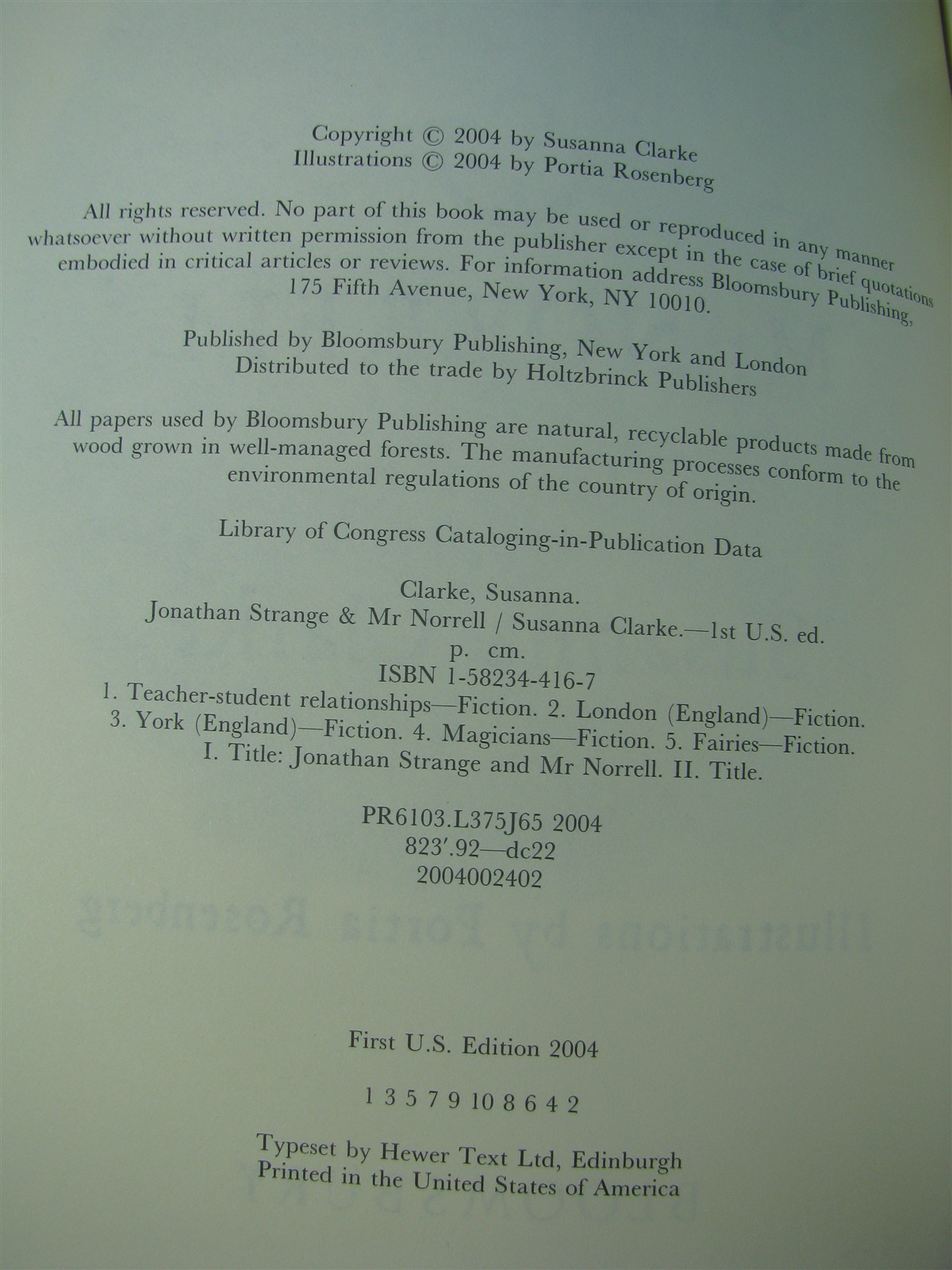 JONATHAN STRANGE & MR. NORRELL SUSANNA CLARKE HARDCOVER BOOK (2004) 1ST EDITION