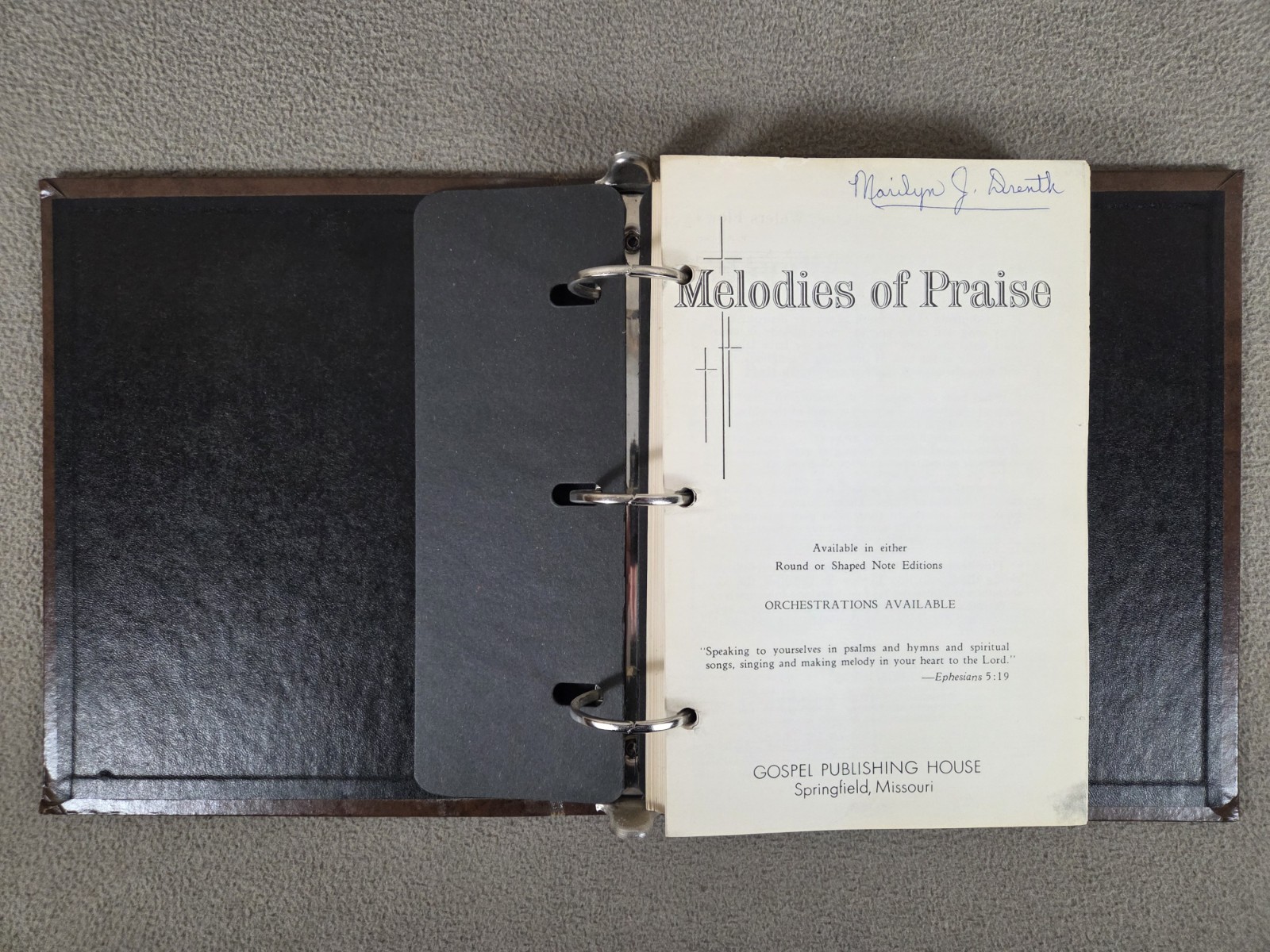 Melodies of Praise Gospel Publishing House 1957 Hymn Sheet Music Binder