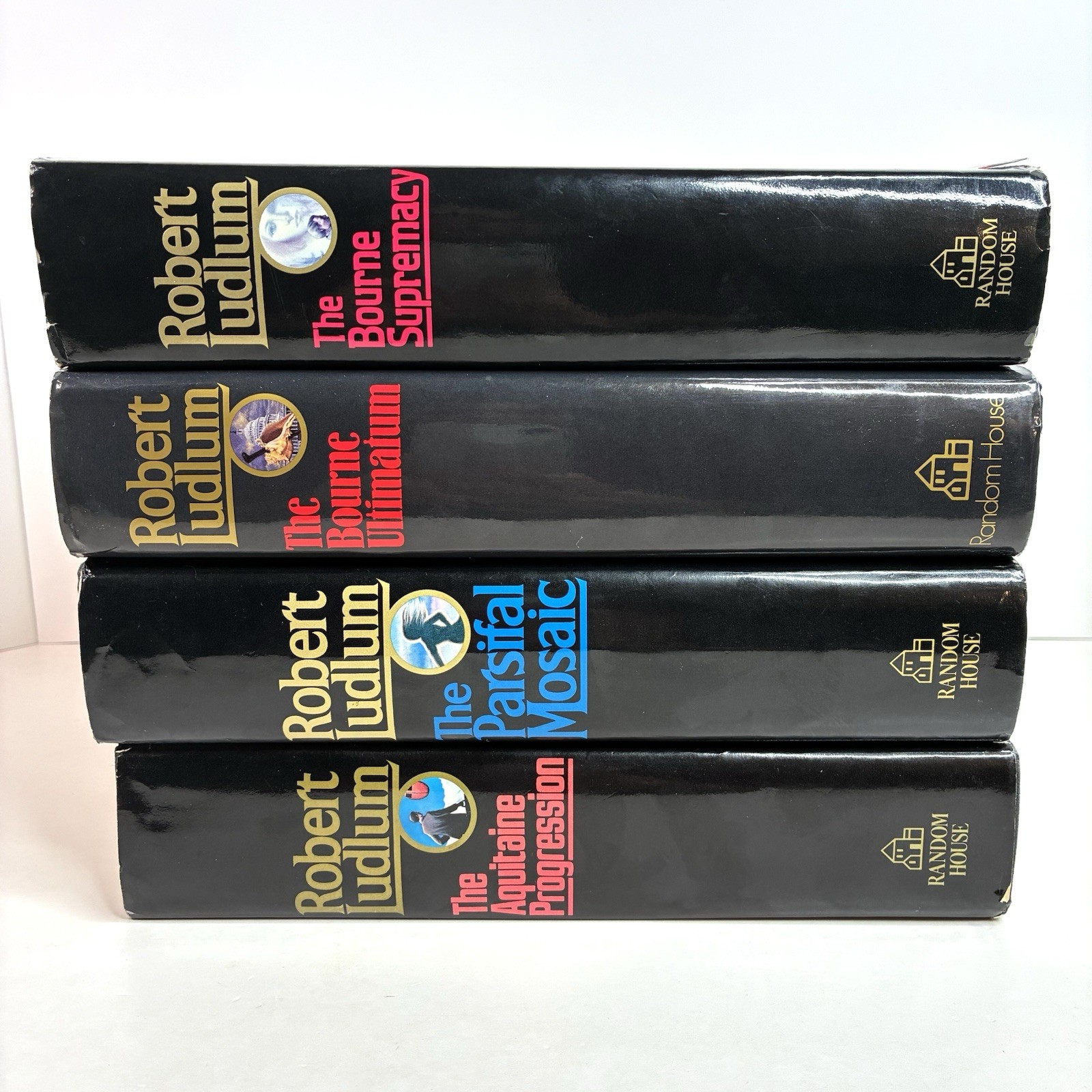 Robert Ludlum Book Lot of 4 Hardcover Novels Bourne Ultimatum Parsifal Mosaic