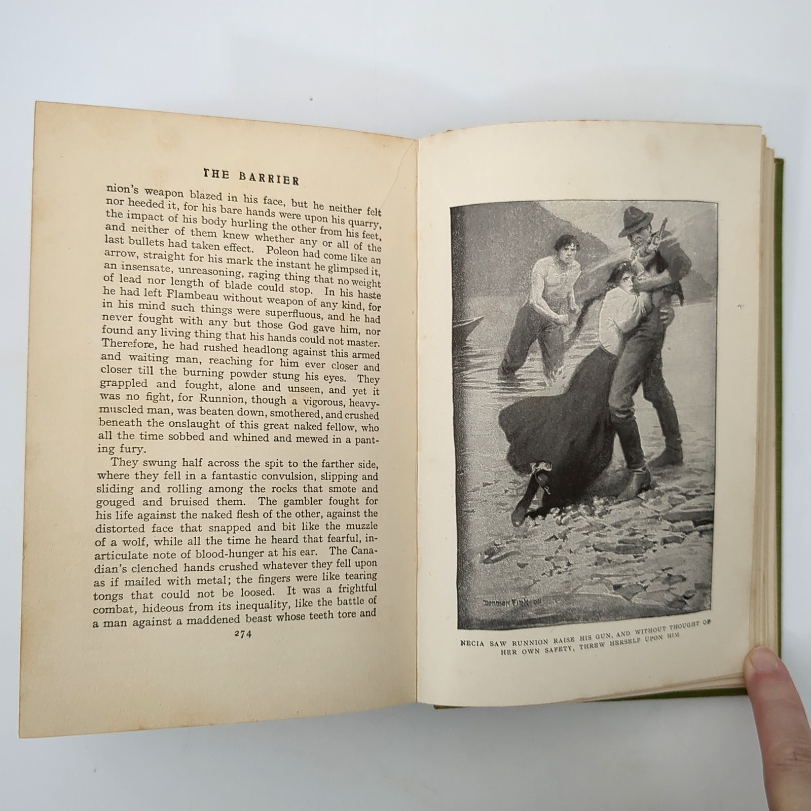 The Barrier Adventure Novel Illustrated Hardcover Book Rex Beach 1908