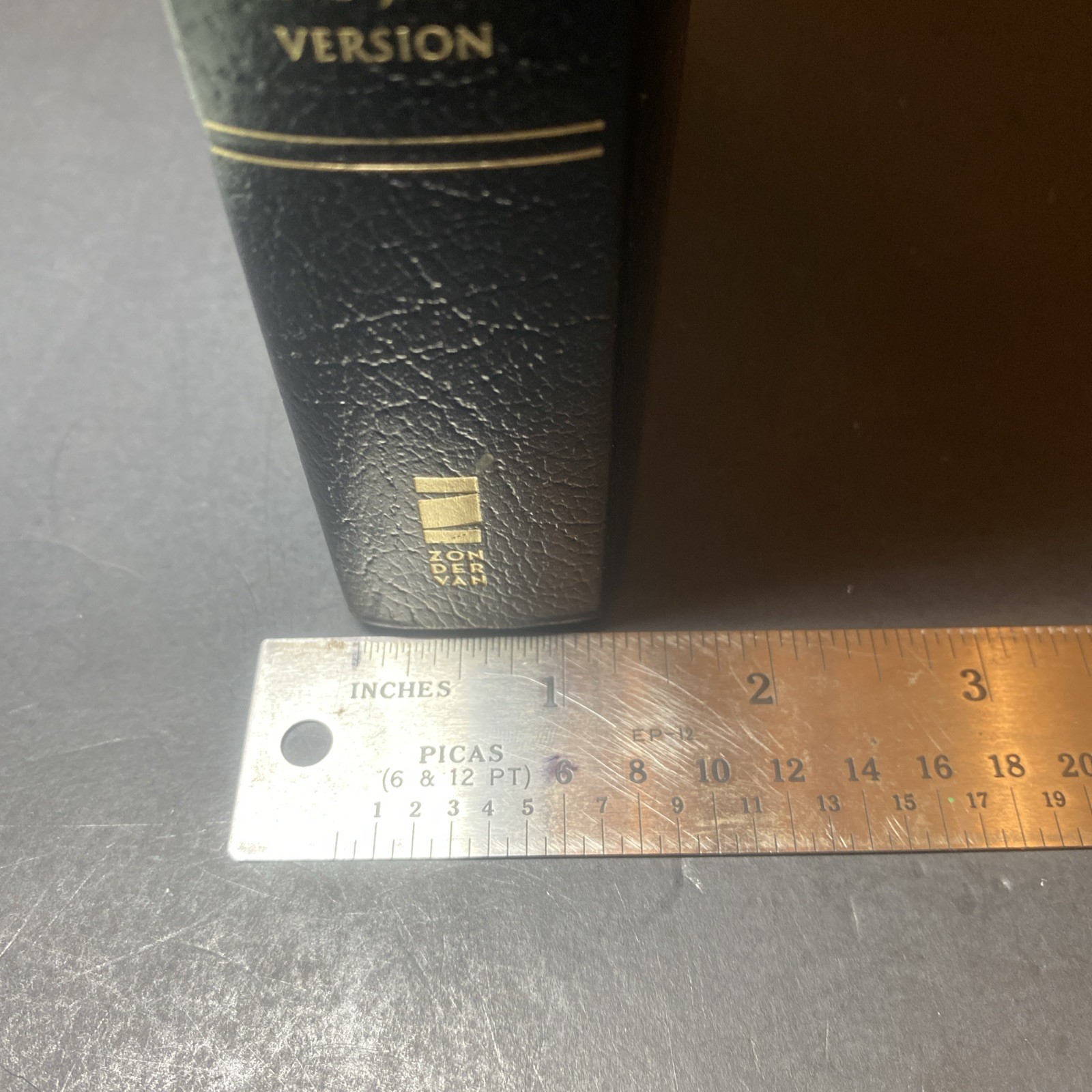 Holy Bible King James Reference KJV Black Bonded Leather Zondervan 1994, VGC