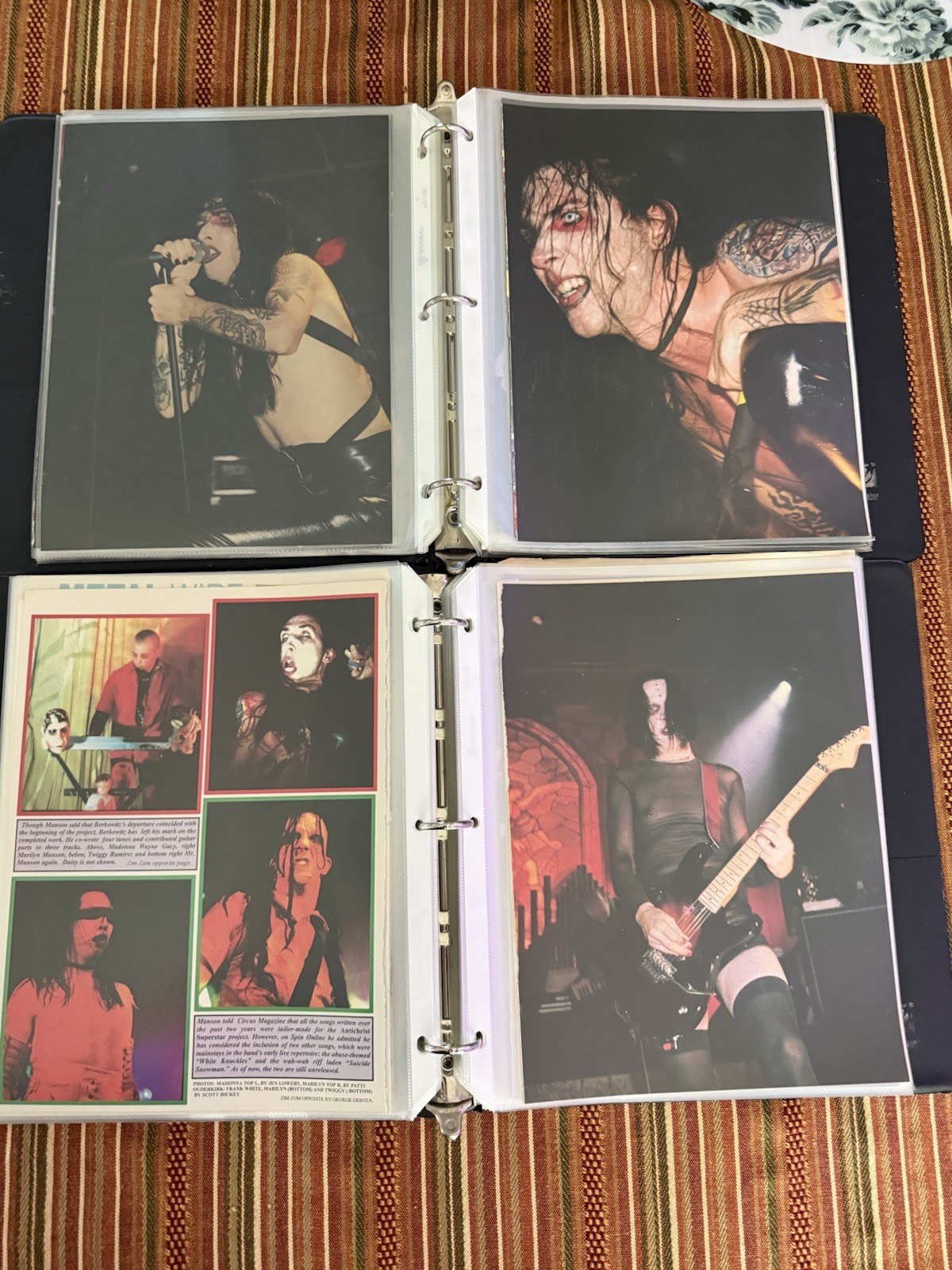 Marilyn Manson Lot Of 2 Binders Full Of 95-97 Magazine Articles 125 Pages