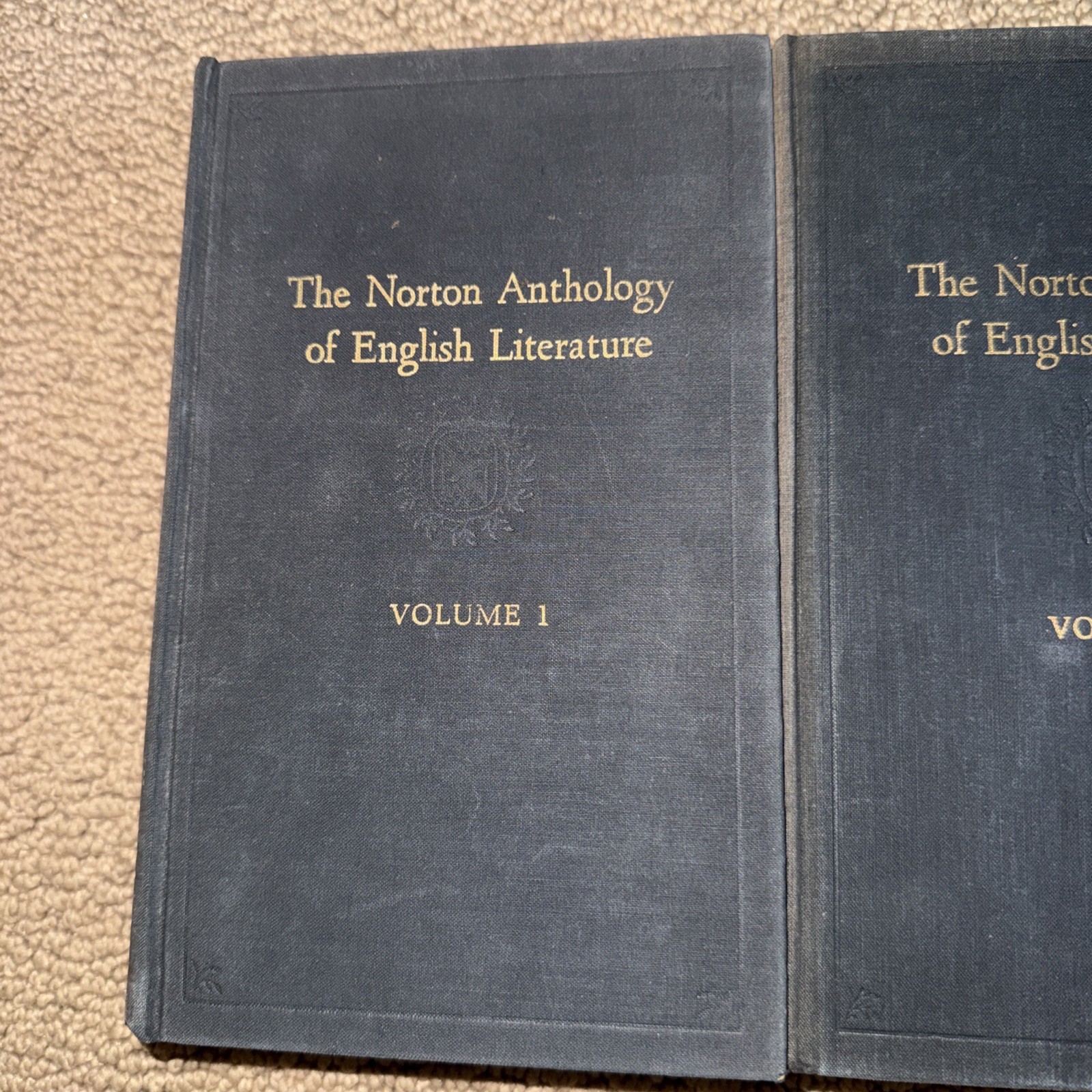 The Norton Anthology of English Literature, Vol 1 & 2, 1962 First Edition!