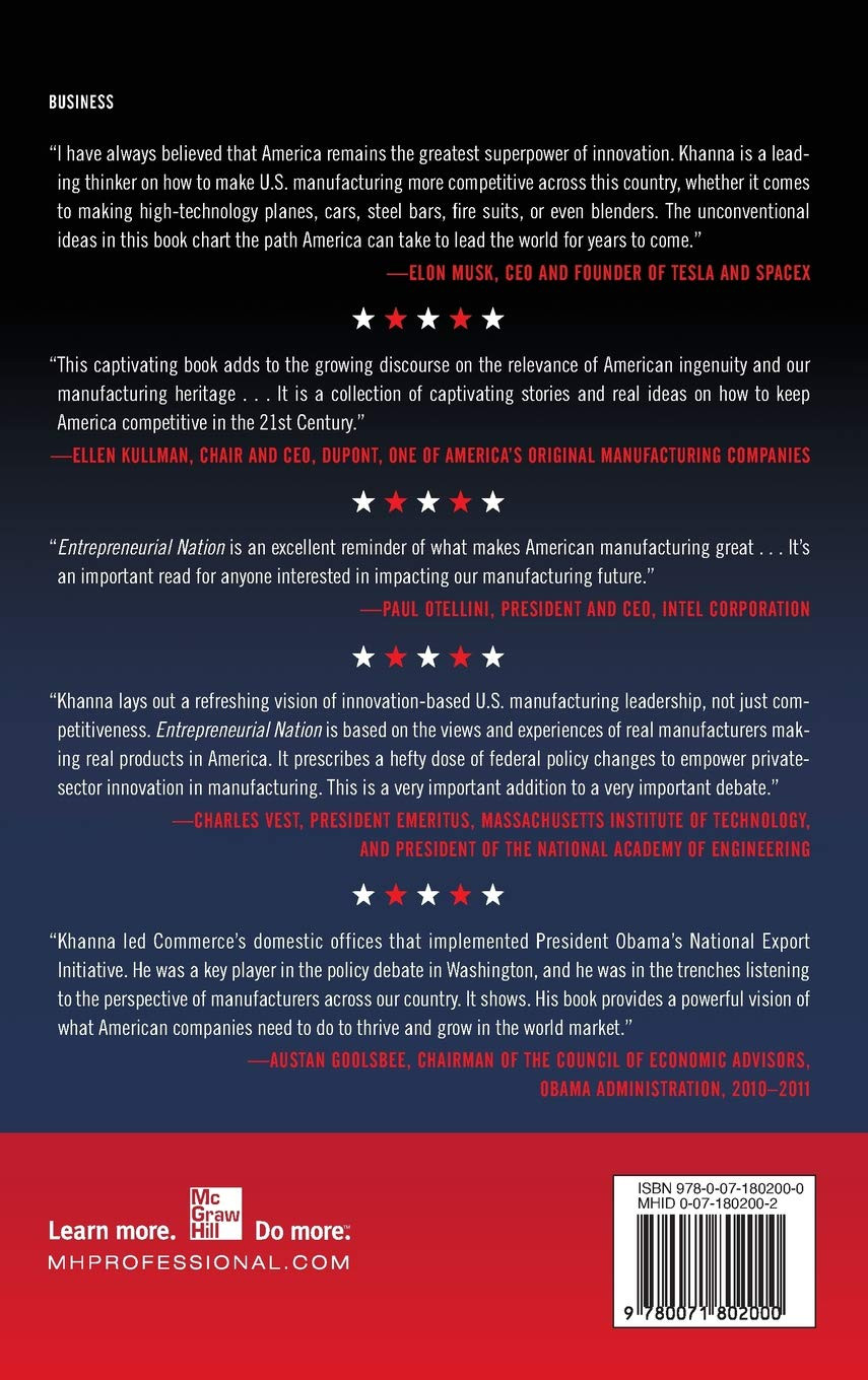 Entrepreneurial Nation: Why Manufacturing Is Still Key to America’S Future