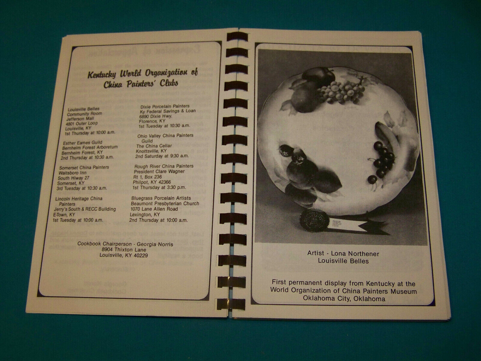 Kentucky World Organization of China Painters Cookbook 1987
