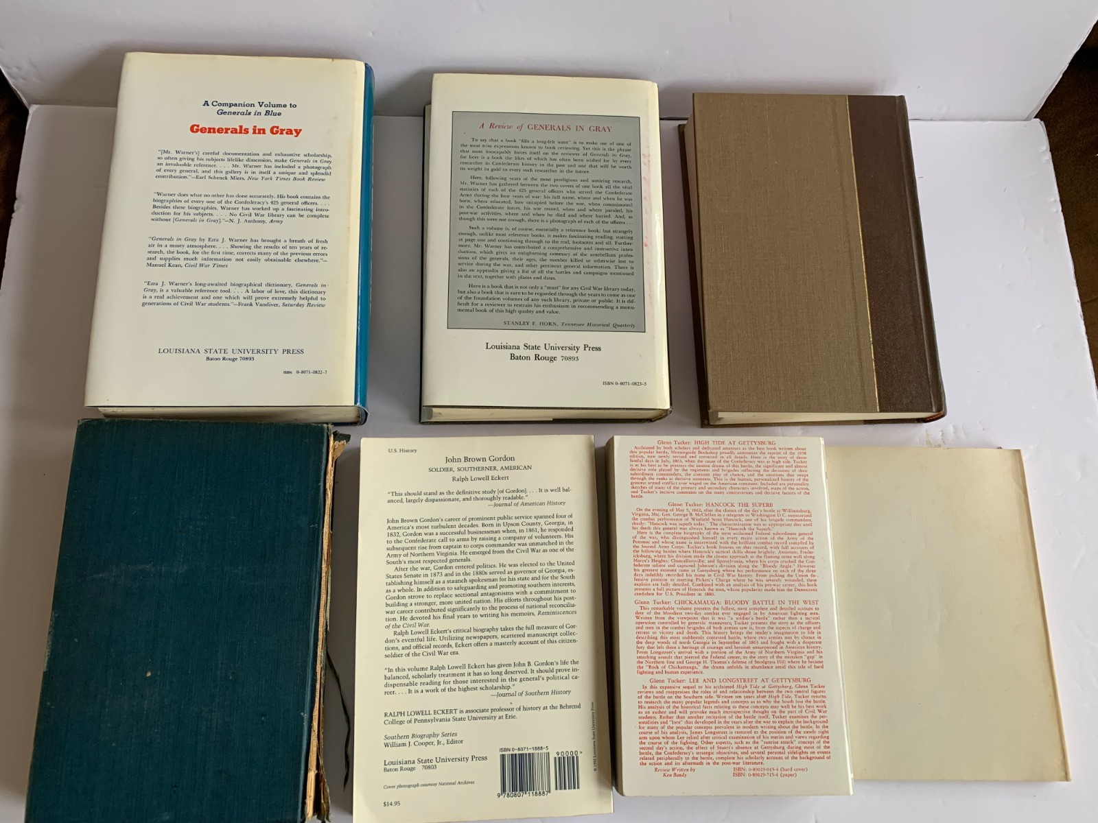 (7) Assorted Lot Civil War History Hardback and Paperback Books